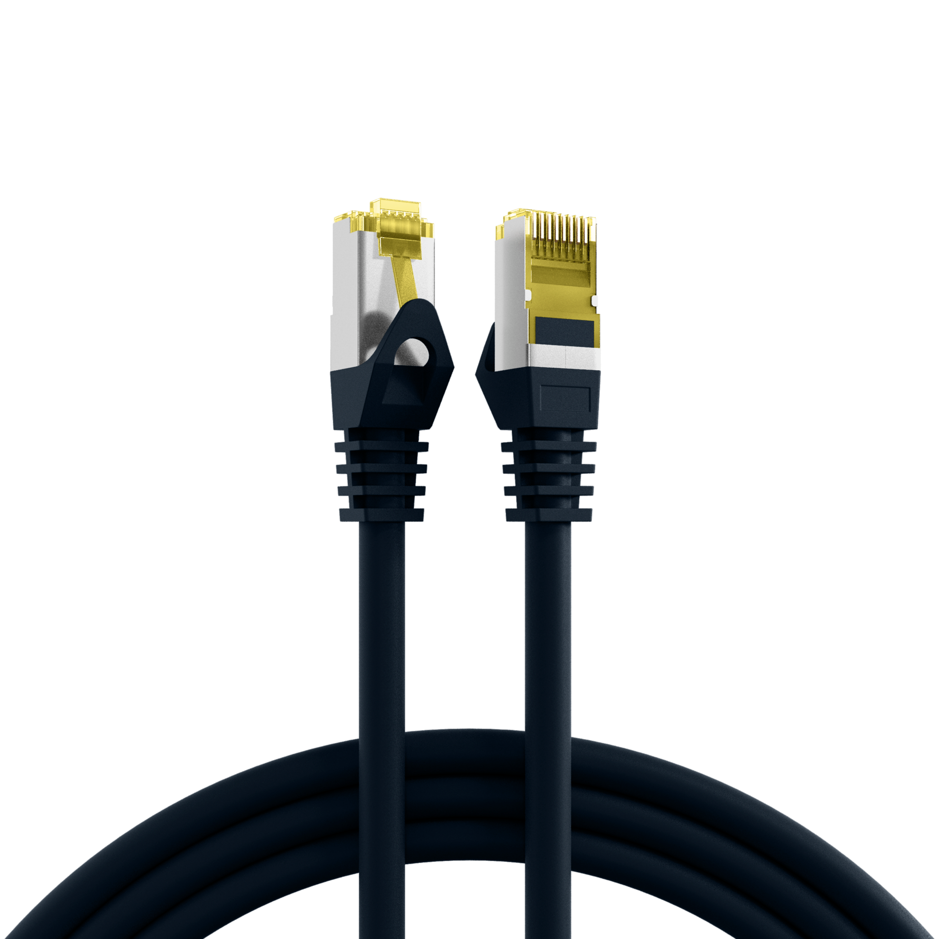 RJ45 Patch Cord Cat.6A S/FTP LSZH Cat.7 raw cable black 1m