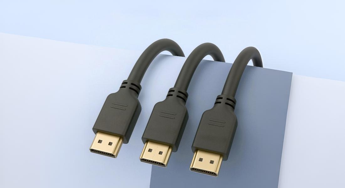 Tre sorte HDMI-kabler med guldbelagte stik - signaloverførselsløsning i høj kvalitet fra EFB-Elektronik til AV- og IT-applikationer