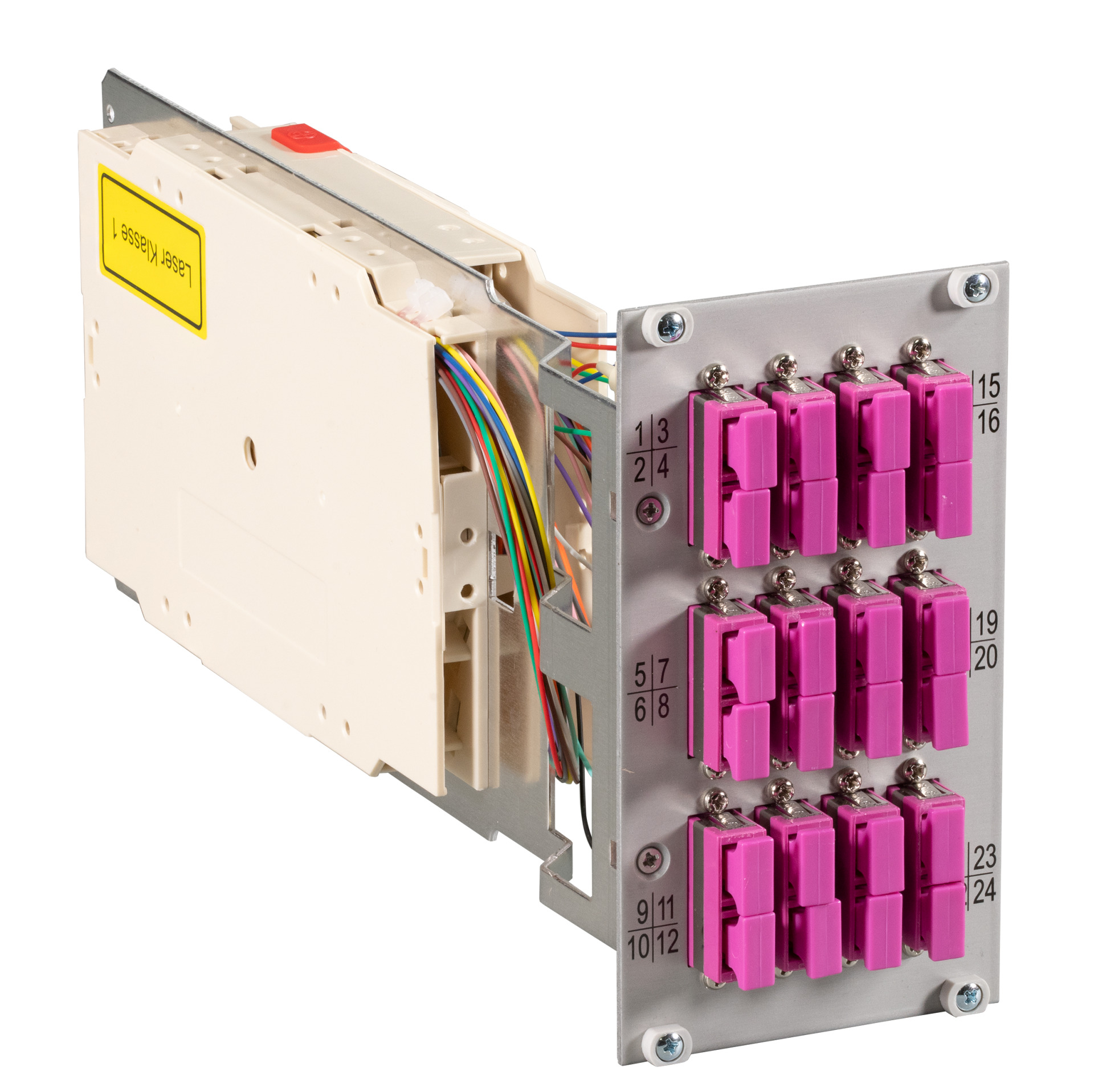 Plug-in Module 3U/14DU, 50/125µ OM4, 12x SC Duplex erica-violet