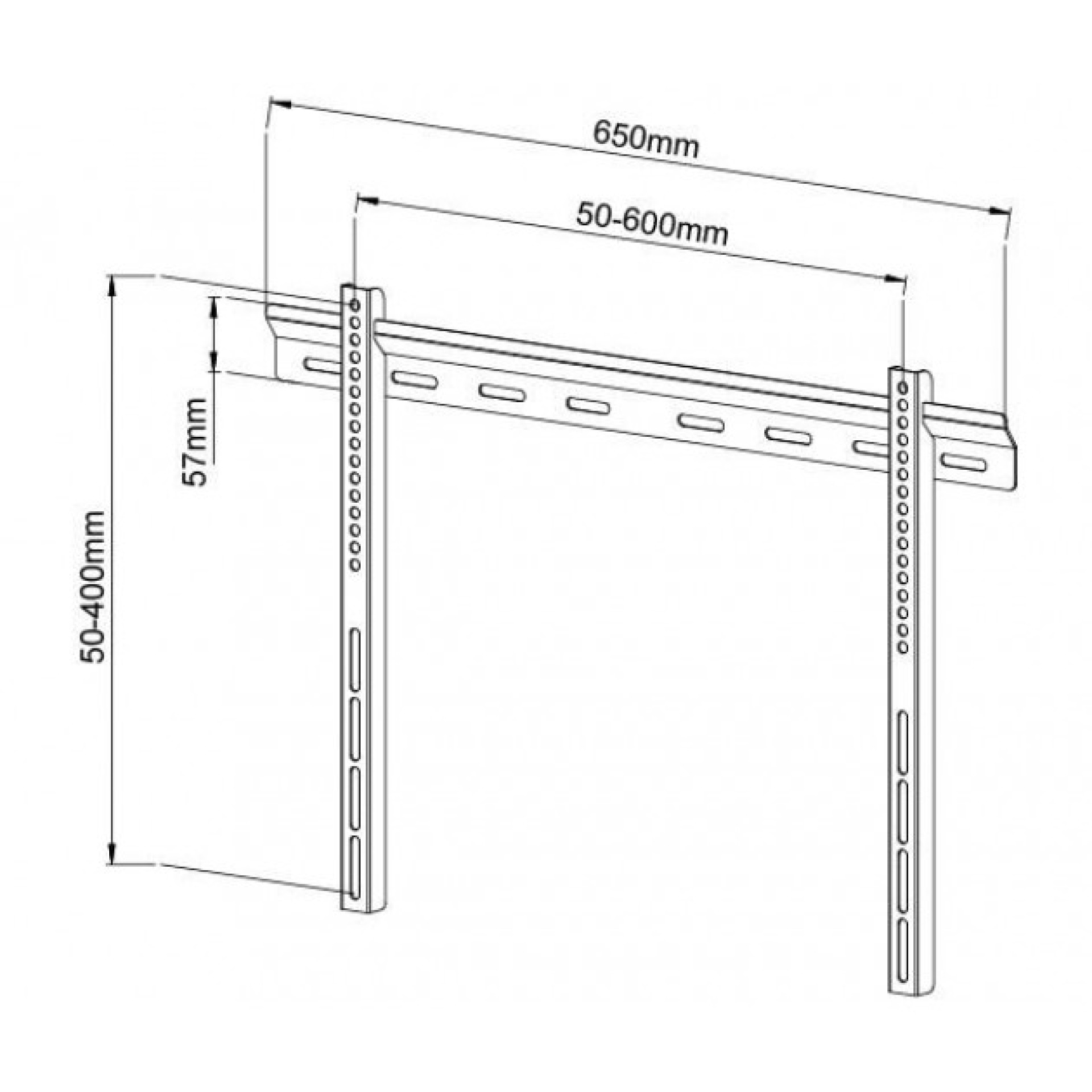 Wall bracket for 1 LCD TV LED 45"-65", Ultra Slim, wall distance: 22mm, black