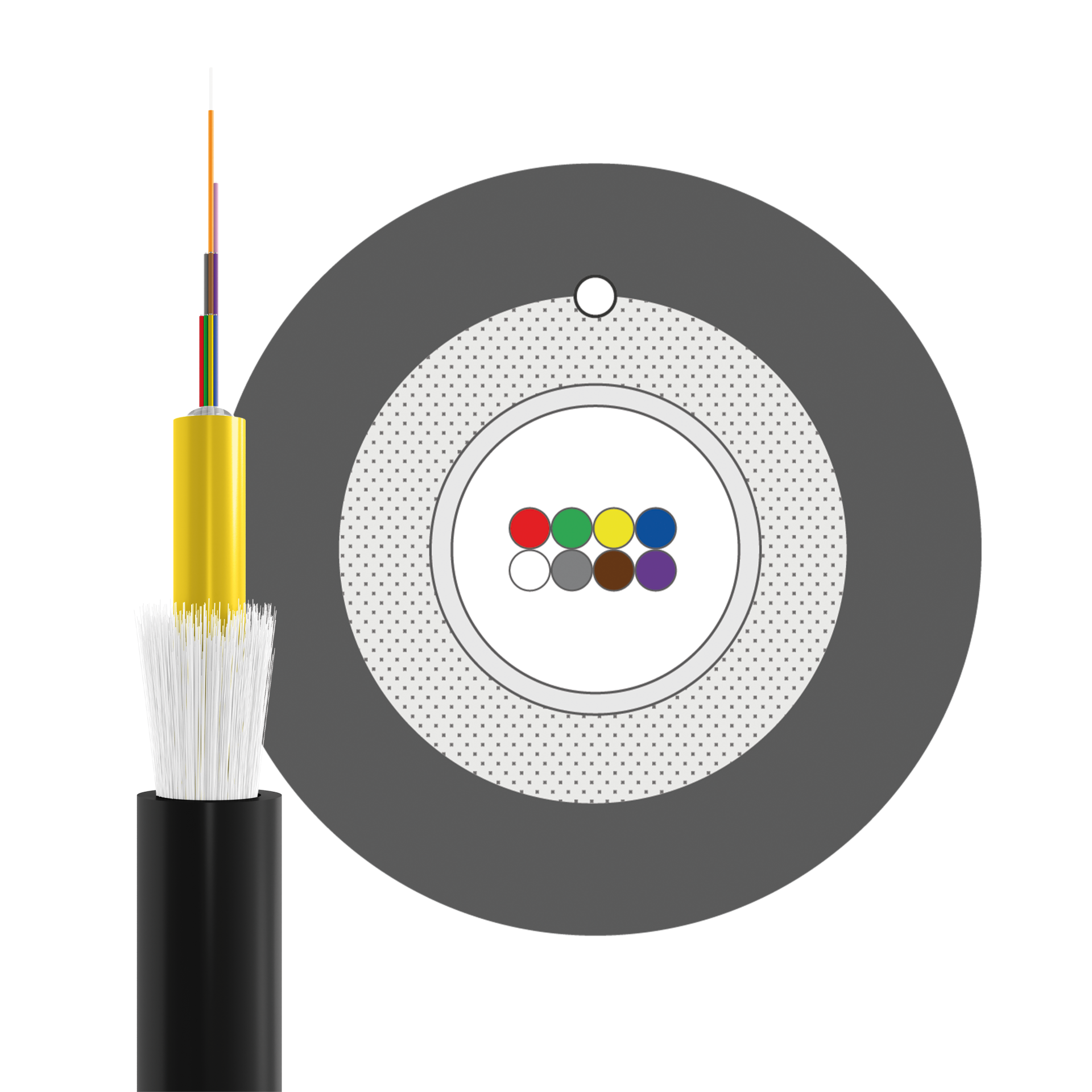 INFRALAN® U-DQ(ZN)BH OS2 8E (1x8) Eca 2000N LSZH black 5.8mm G657A1