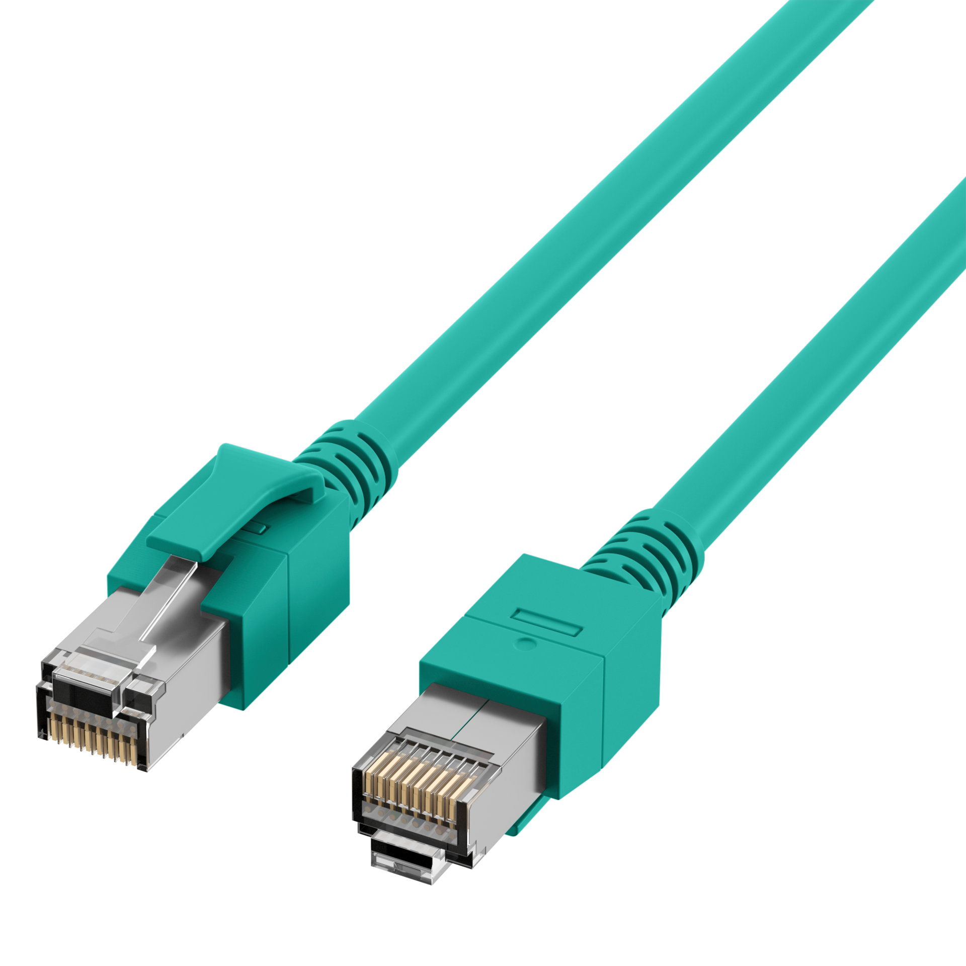 RJ45 Patch Cord Cat.6A S/FTP FRNC VC LED green 2m