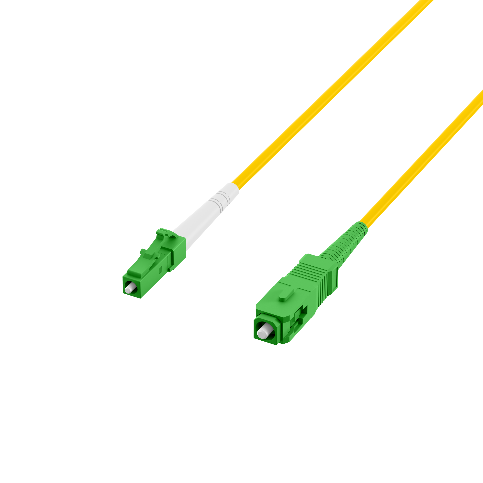 Simplex patch cable LC/APC-SC/APC OS2 G657A2 1m LSZH 2mm yellow