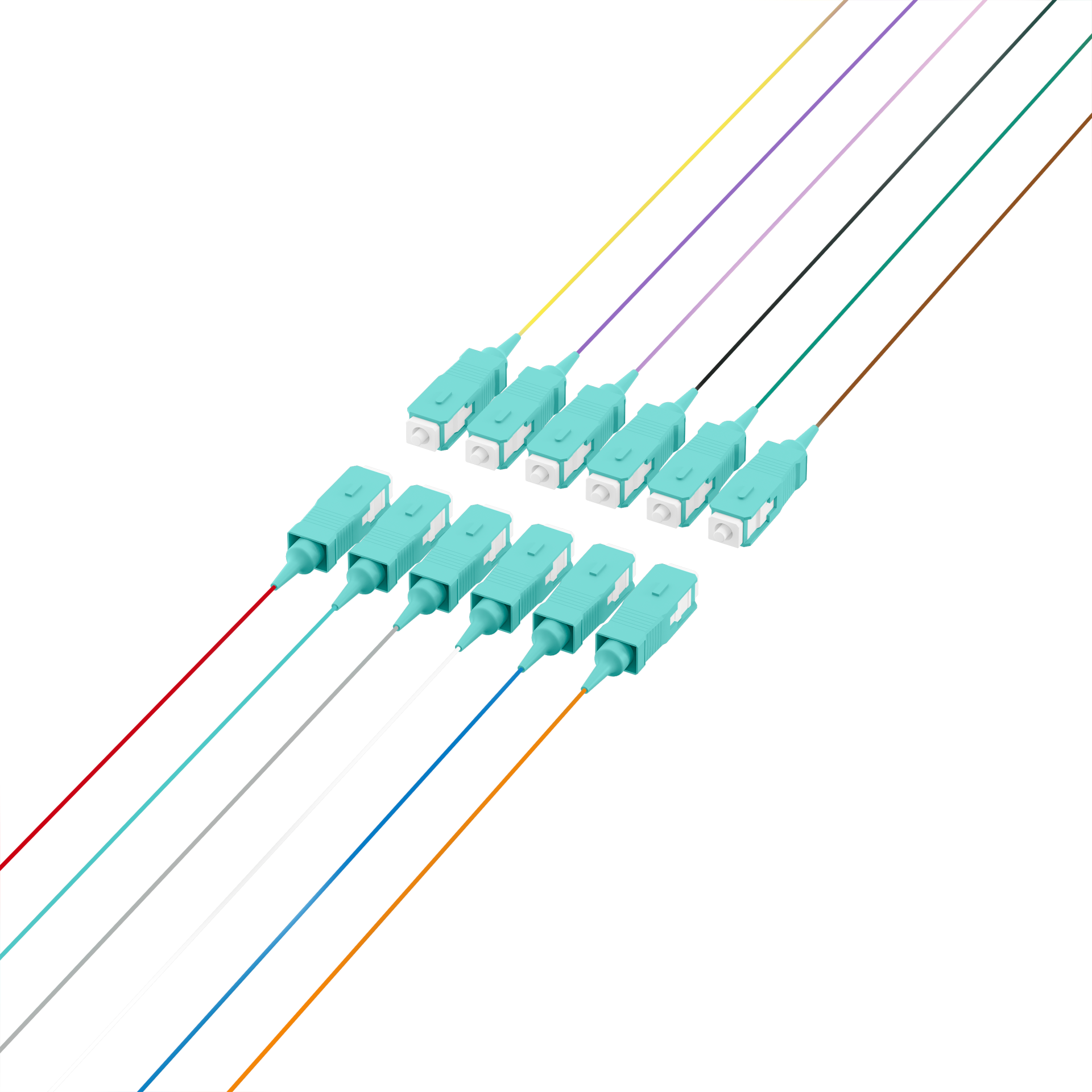 Fiber Pigtail SC OM3 -colored set 2m - 12 pieces