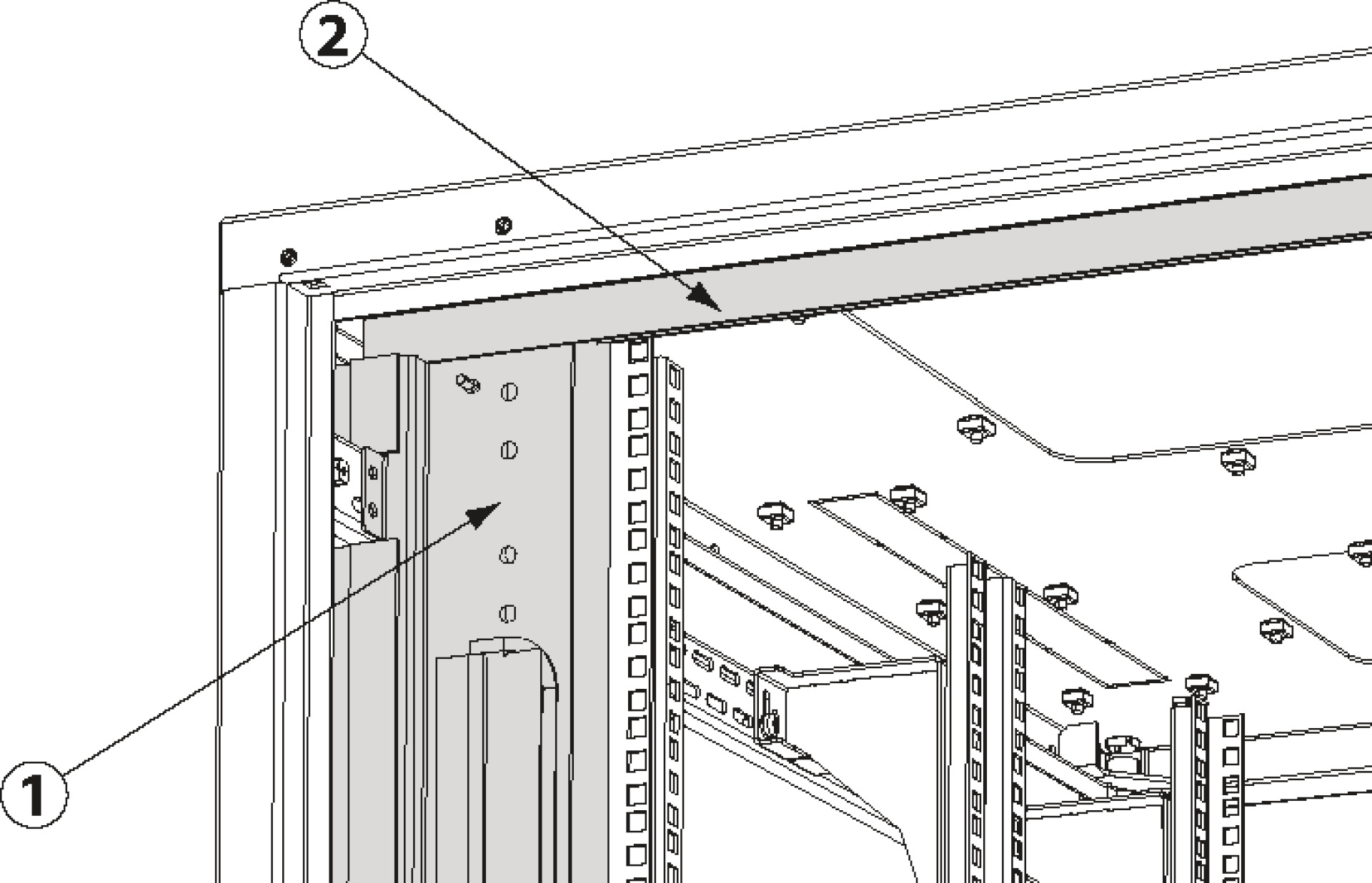 Side Cover / Air Baffle for PRO 42U, W=800, 2 Pcs., RAL7035