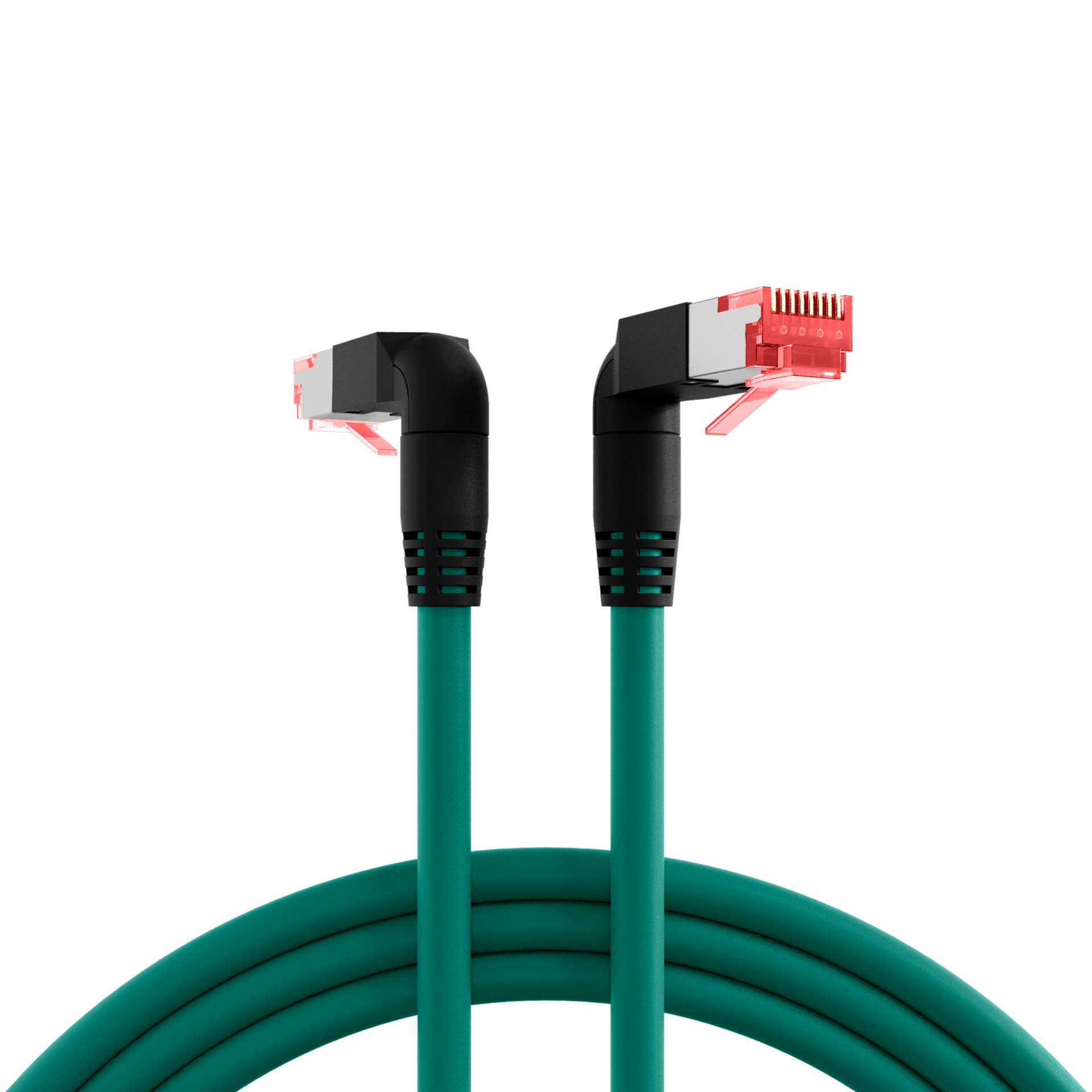 RJ45 Patch Cord Cat.6A S/FTP LSZH Draka UC900 TM21 2x90° green 1m