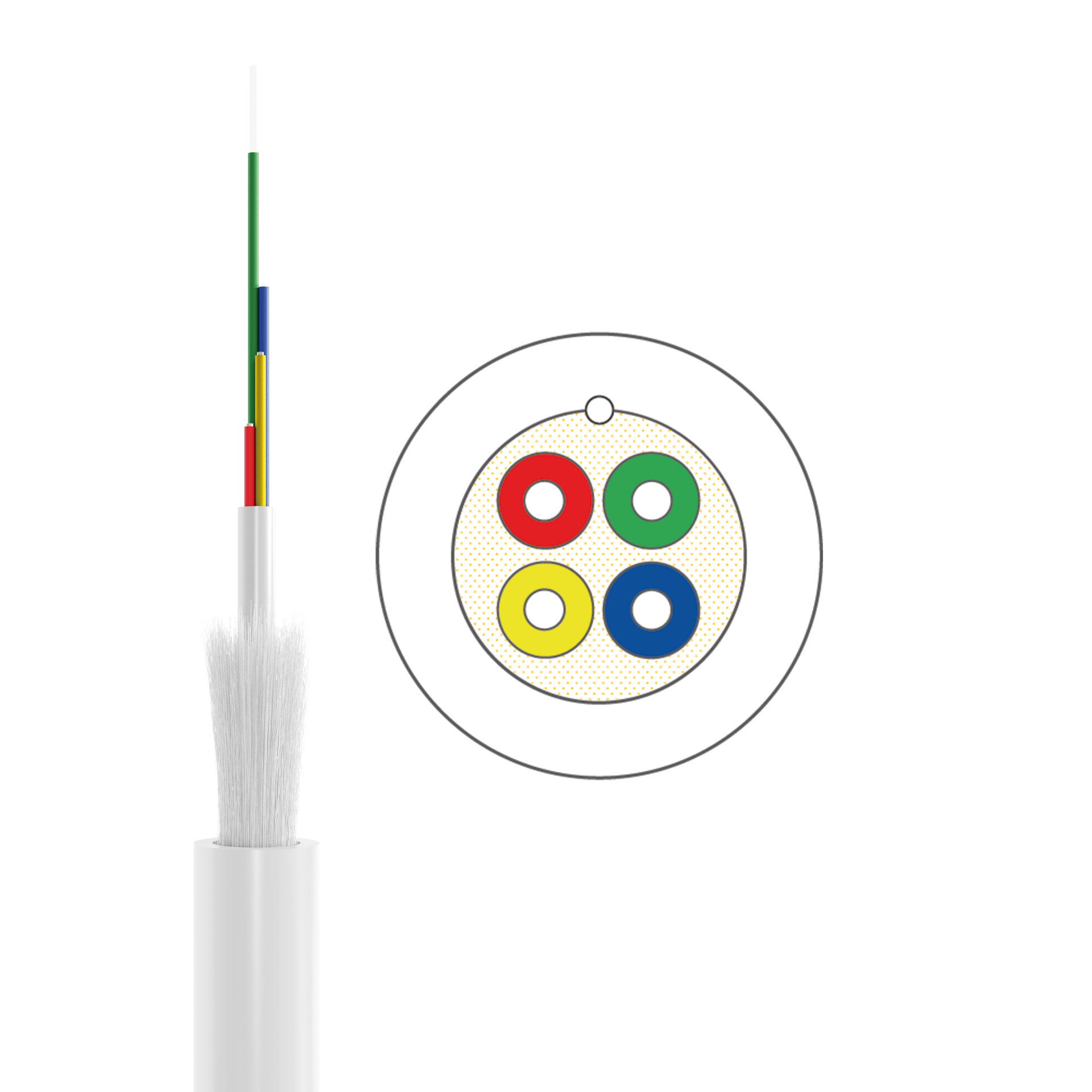 UC home fibre idrop 250 drag & blow I-DH OS2 4E (1x4)B2ca 400N LSZH white G657A2