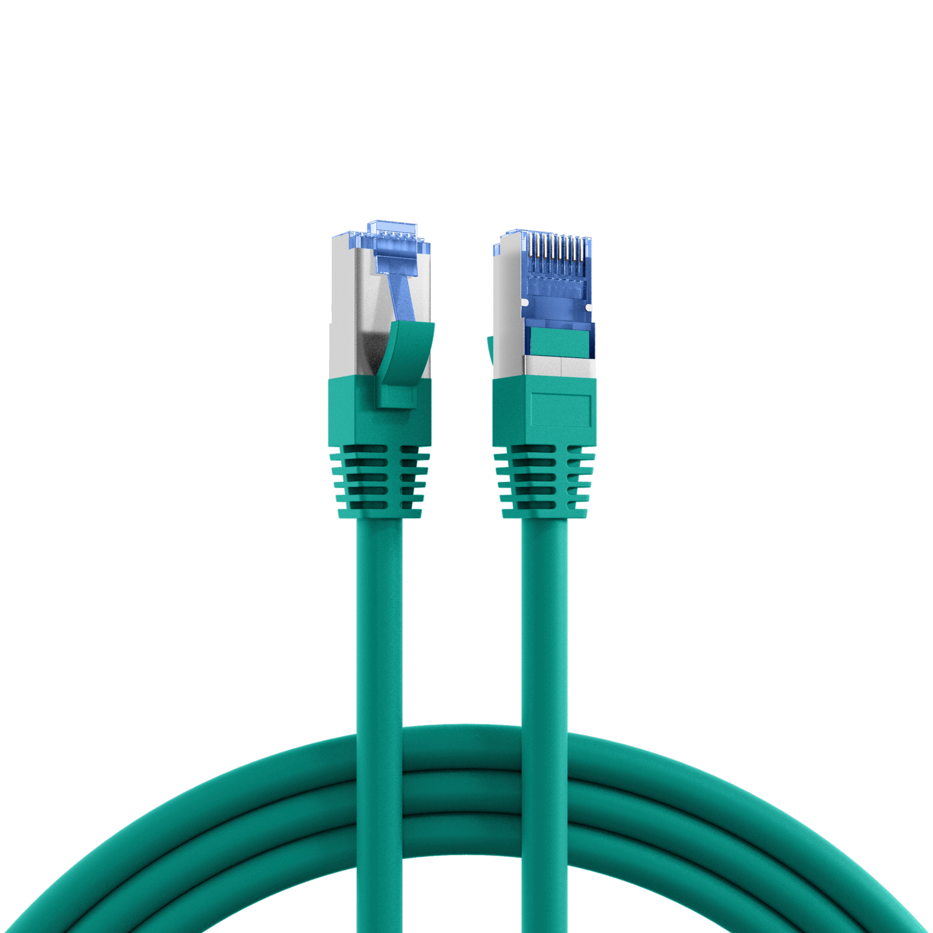 RJ45 Patch Cord Cat.6A S/FTP TPE Cat.7 raw cable superflex green 20m