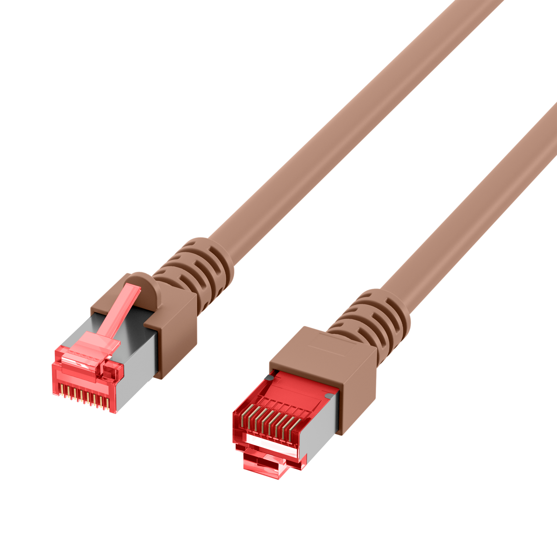 RJ45 Patch Cord Cat.6 S/FTP LSZH brown 0,15m