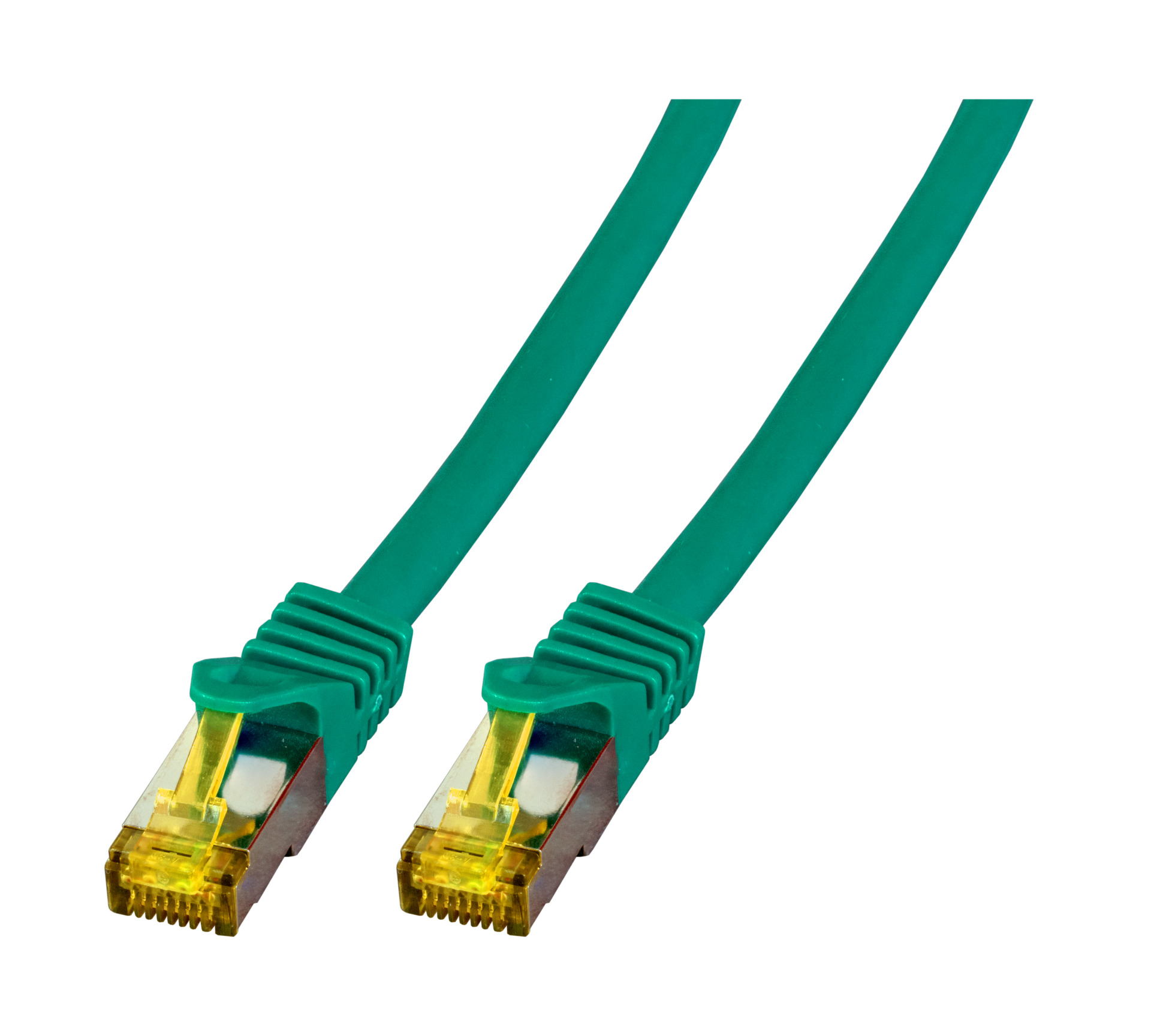 RJ45 Patch cable S/FTP, Cat.6A, LSZH, Cat.7 Raw cable, 1m, green