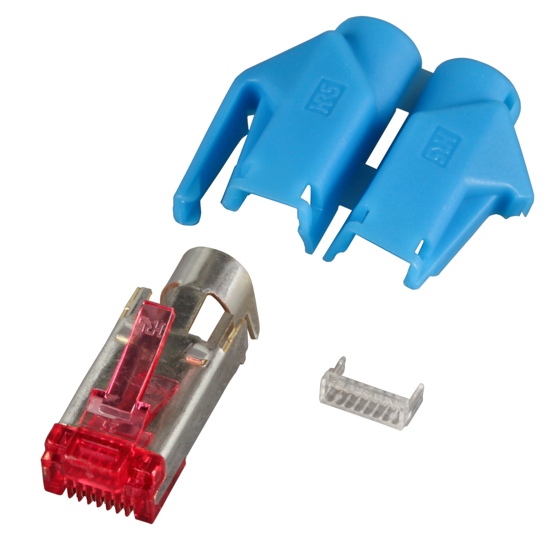 RJ45-Hirose Connector TM21 blue 50 pcs., 3 Elements, Cat. 6