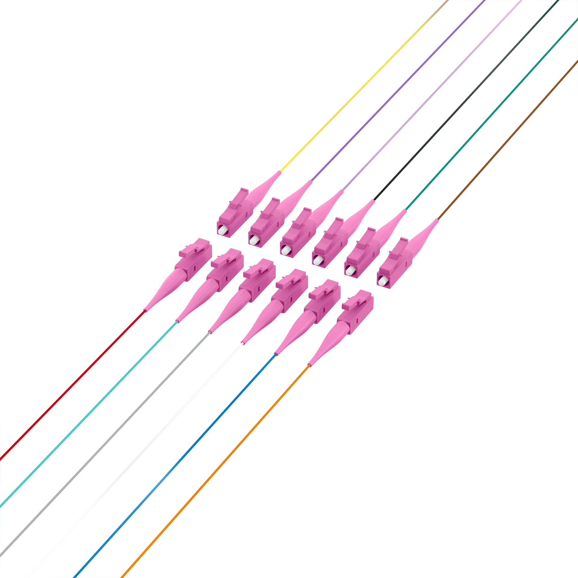 Fiber Pigtail LC OM4 -colored set 2m - 12 pieces