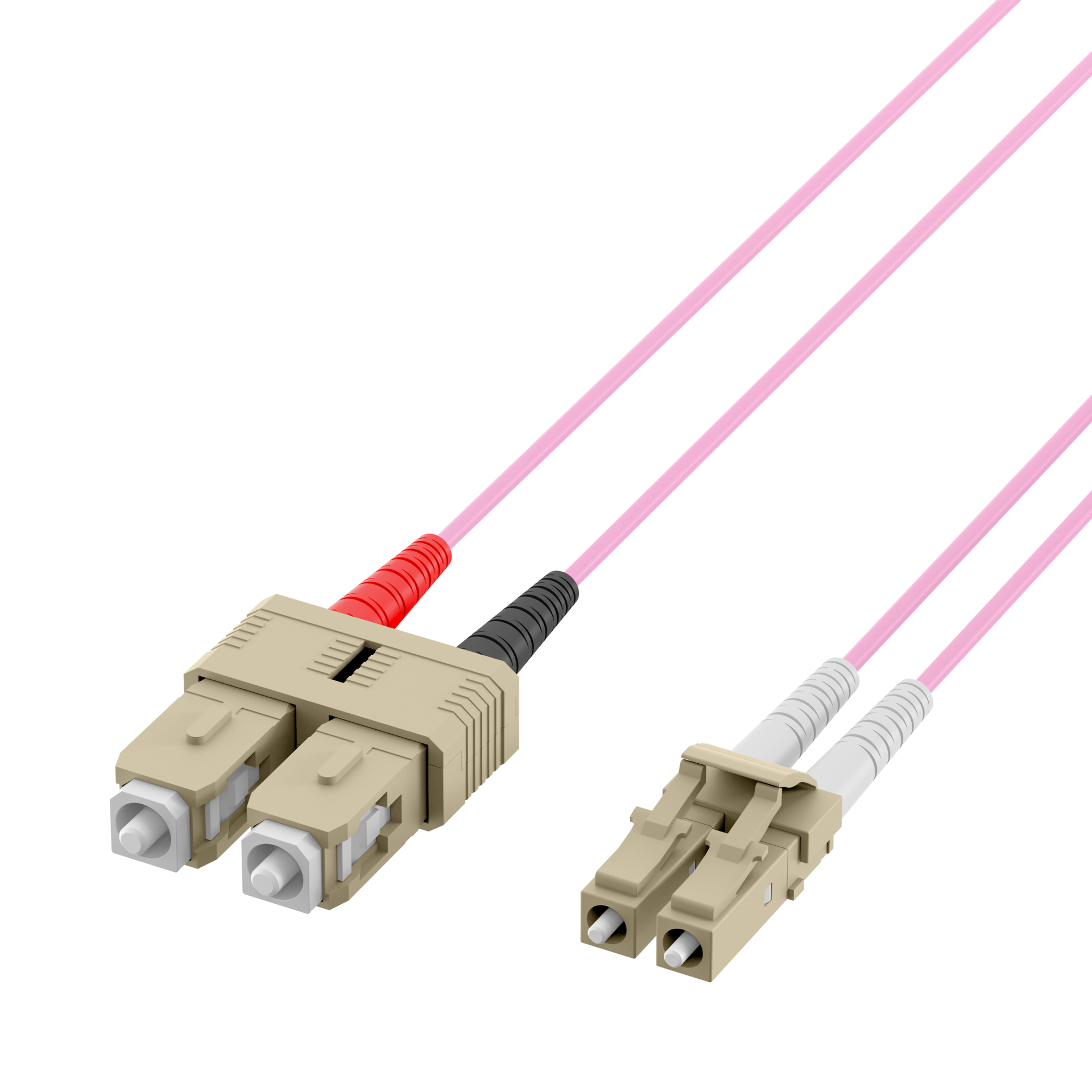 Duplex Patchcable LC-SC OM4 0,5m LSZH 2mm heatherviolet