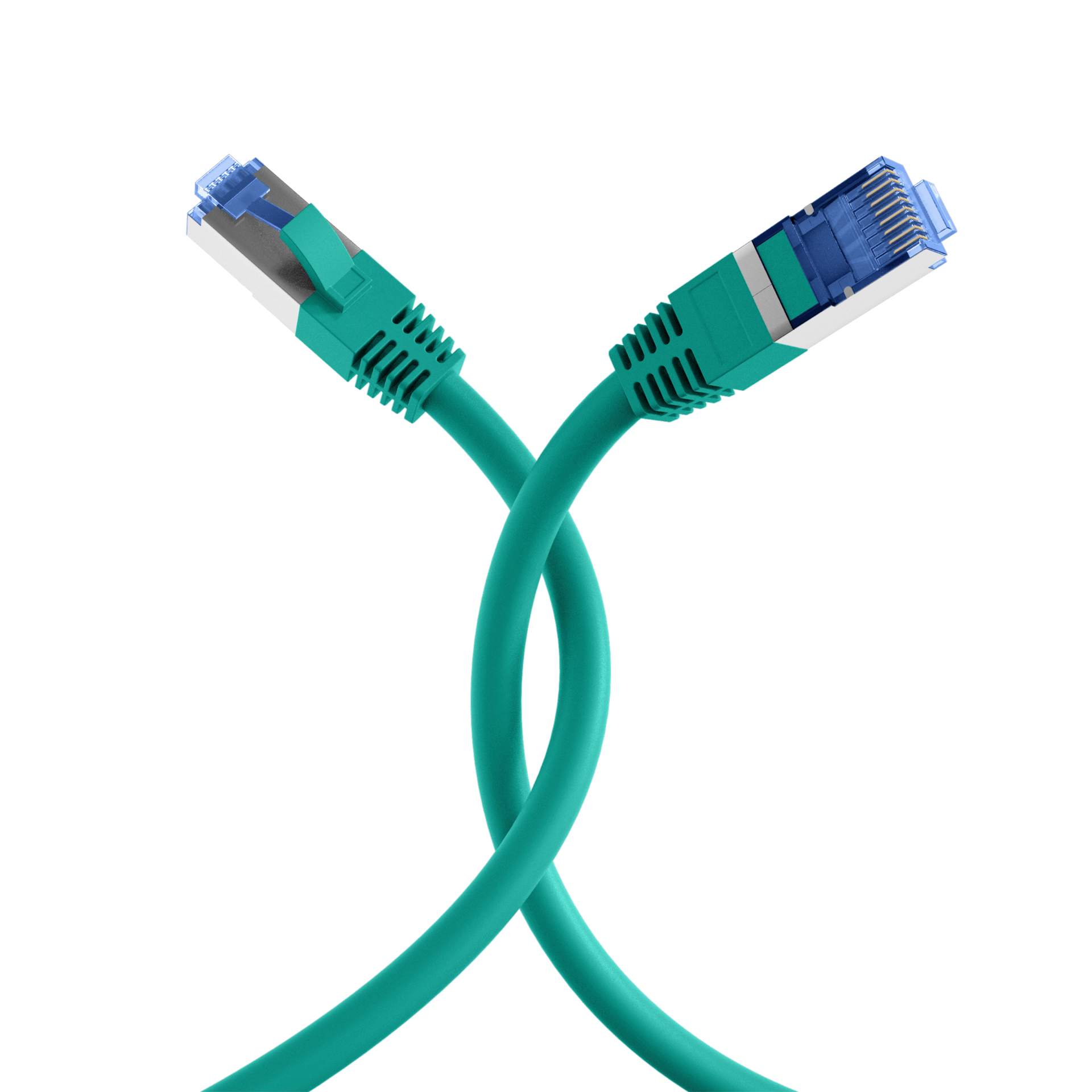 RJ45 Patch Cord Cat.6A S/FTP TPE Cat.7 raw cable superflex green 30m