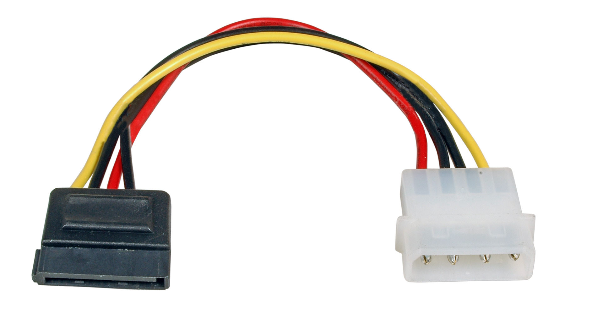 SATA Power Cable, 5,25" to SATA 15 (w. clip), M-M, 0,15m
