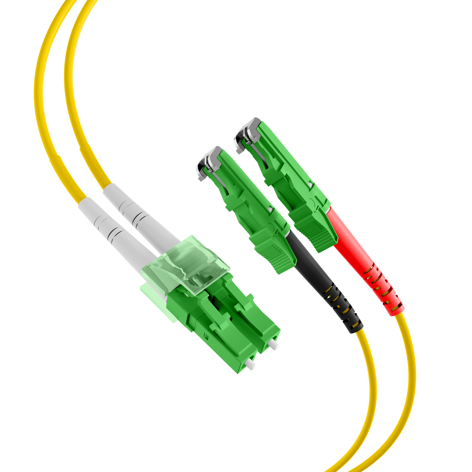 Duplex Patchcable E2000®/APC-LC/APC OS2 7,5m LSZH 3mm yellow