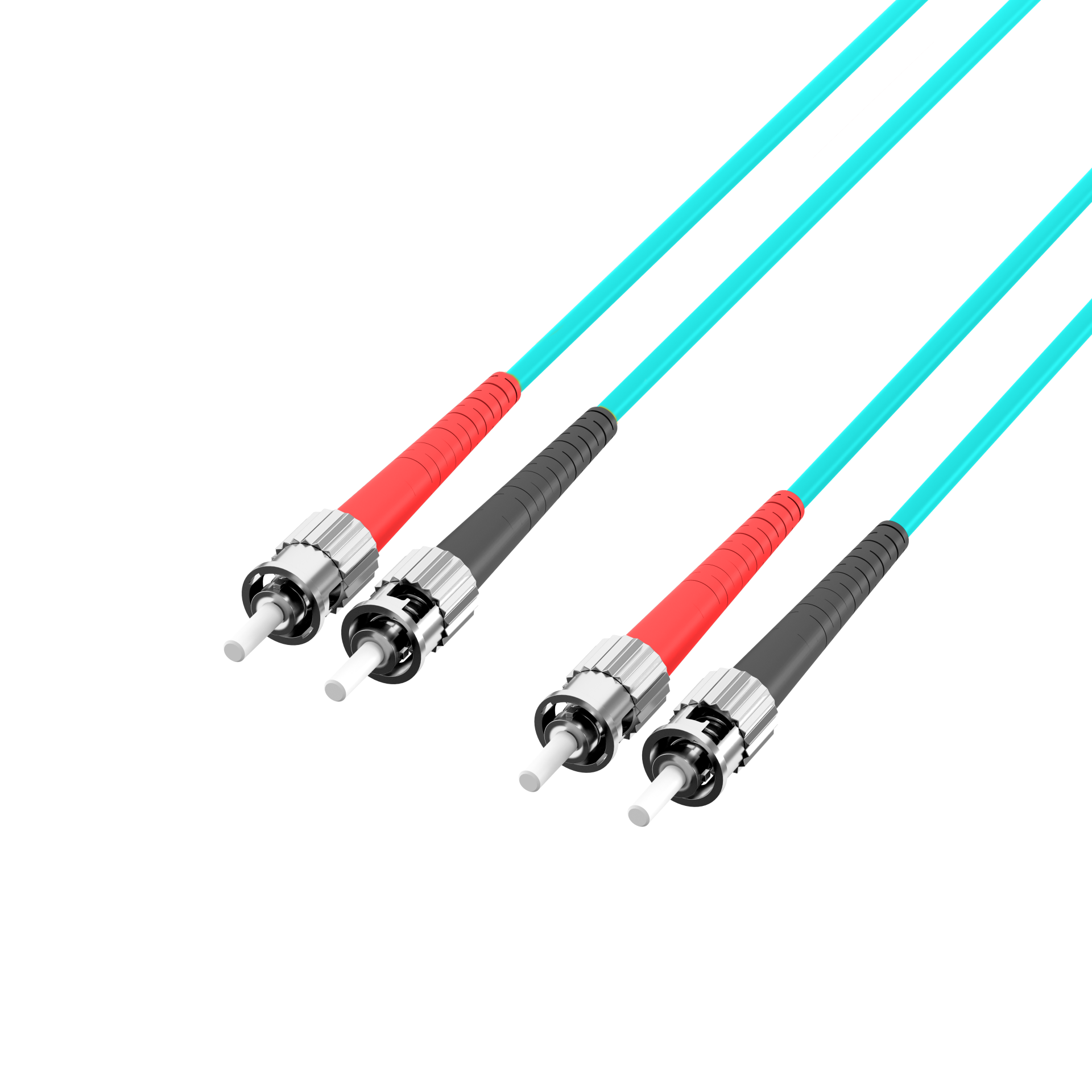 Duplex Patchcable ST-ST OM3 3m LSZH 3mm aqua