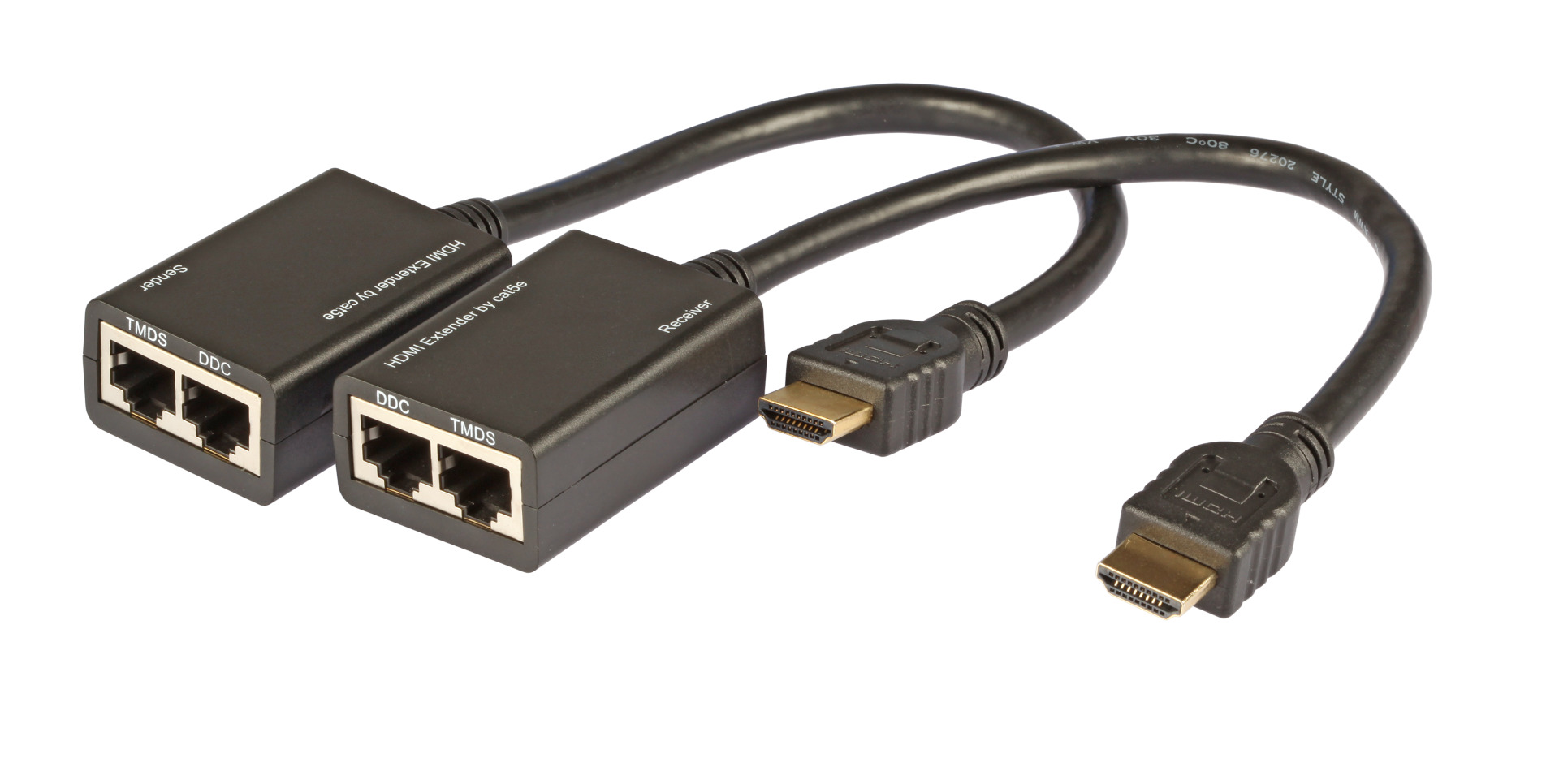 HDMI Extender Cat.5e/6 30m, unterstützt 3D/1080p, HDCP