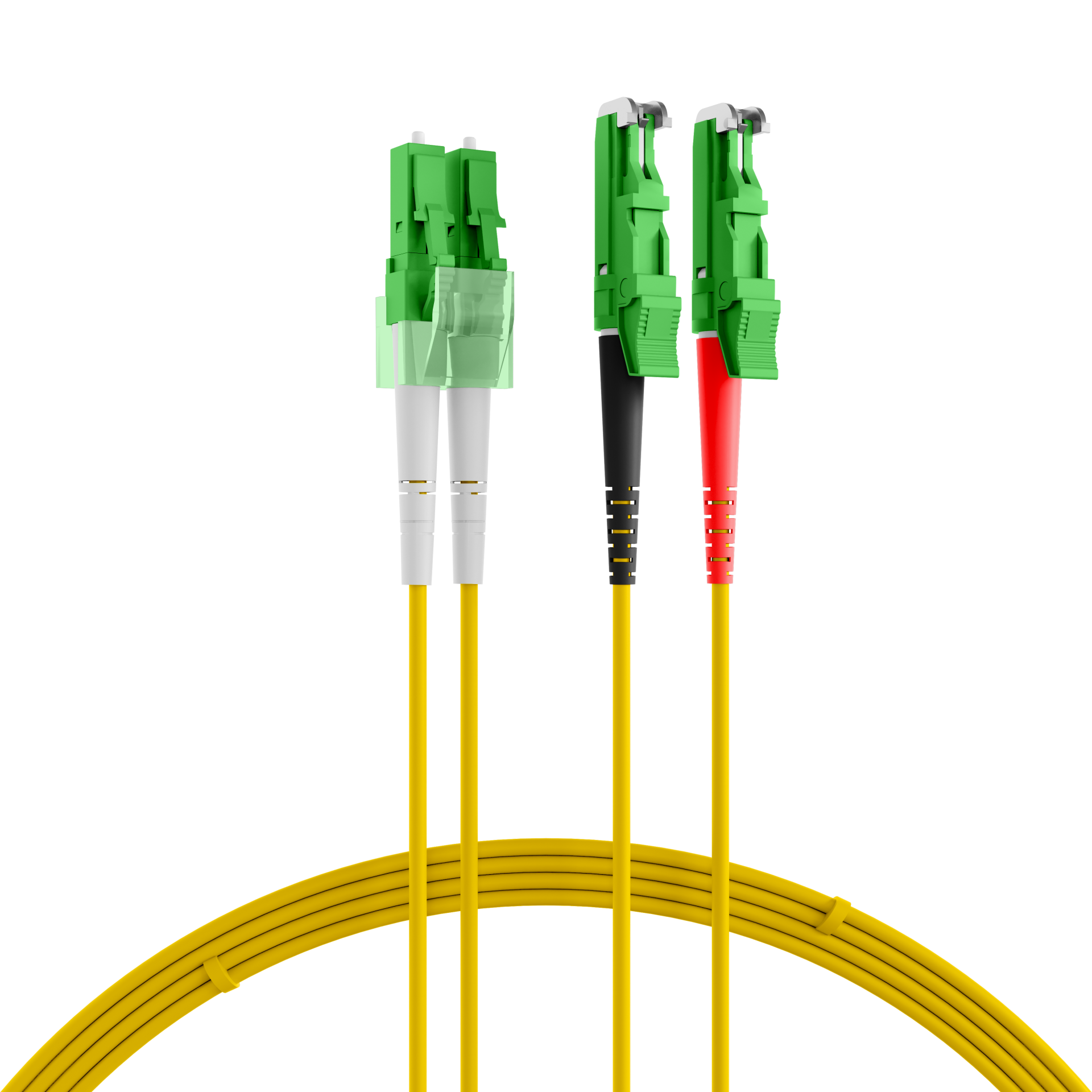 Duplex Patchcable E2000®/APC-LC/APC OS2 7,5m LSZH 3mm yellow