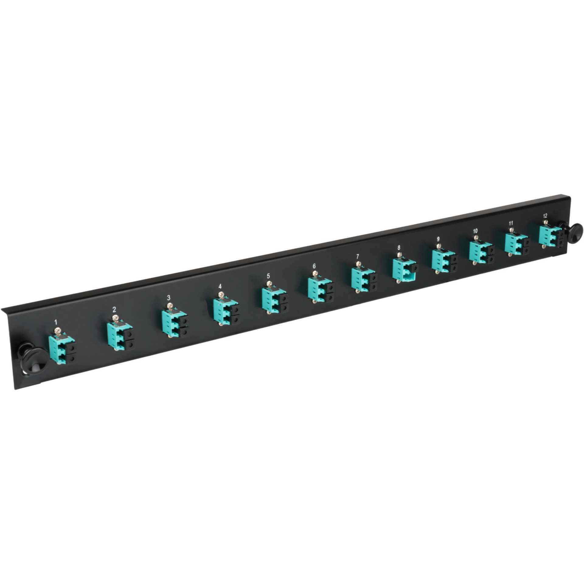 Equipped Front Panel with 12 x LC Duplex Adapter OM4, black