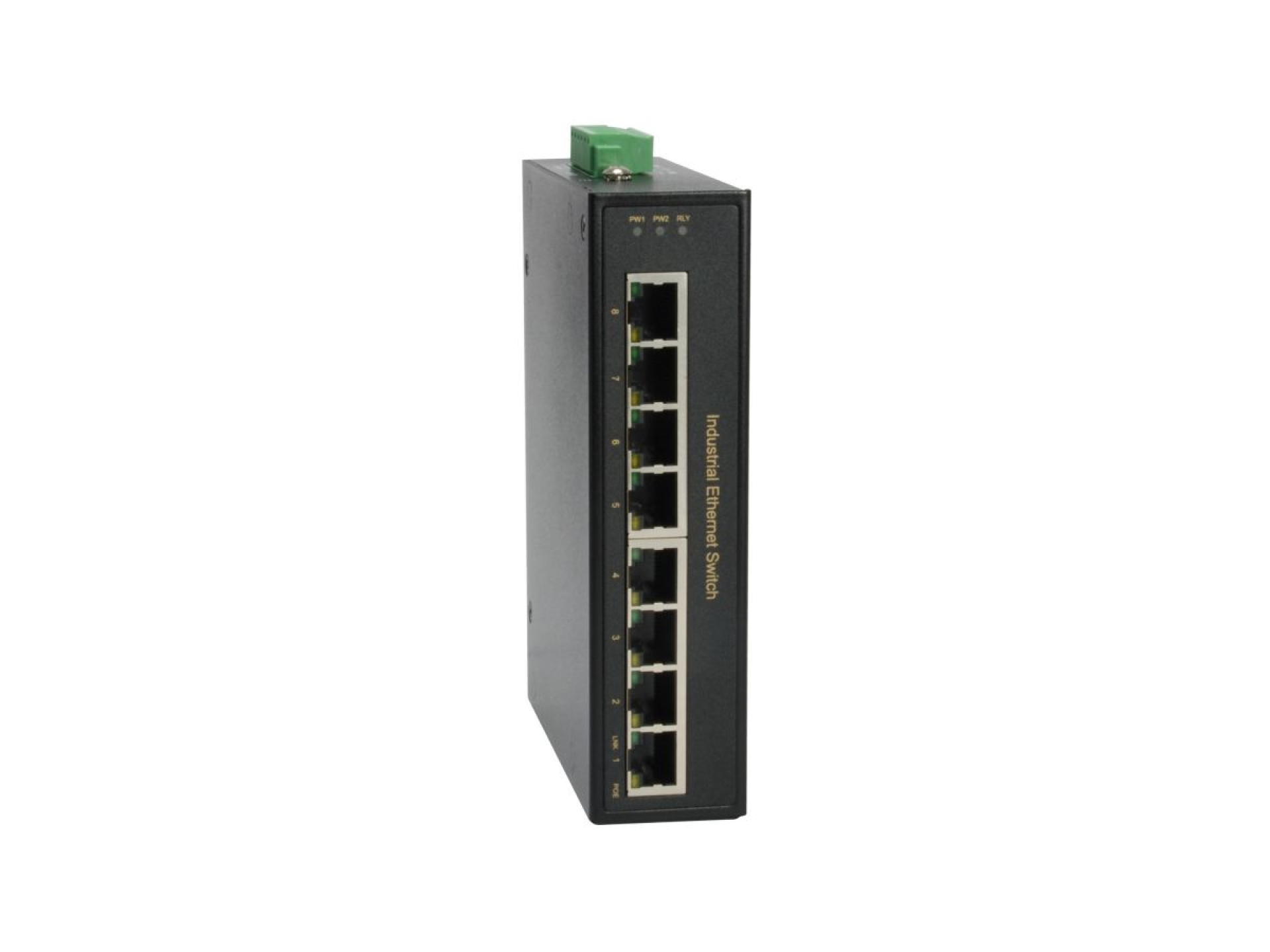 8-Port Fast Ethernet Industrial Switch DIN-Rail PoE