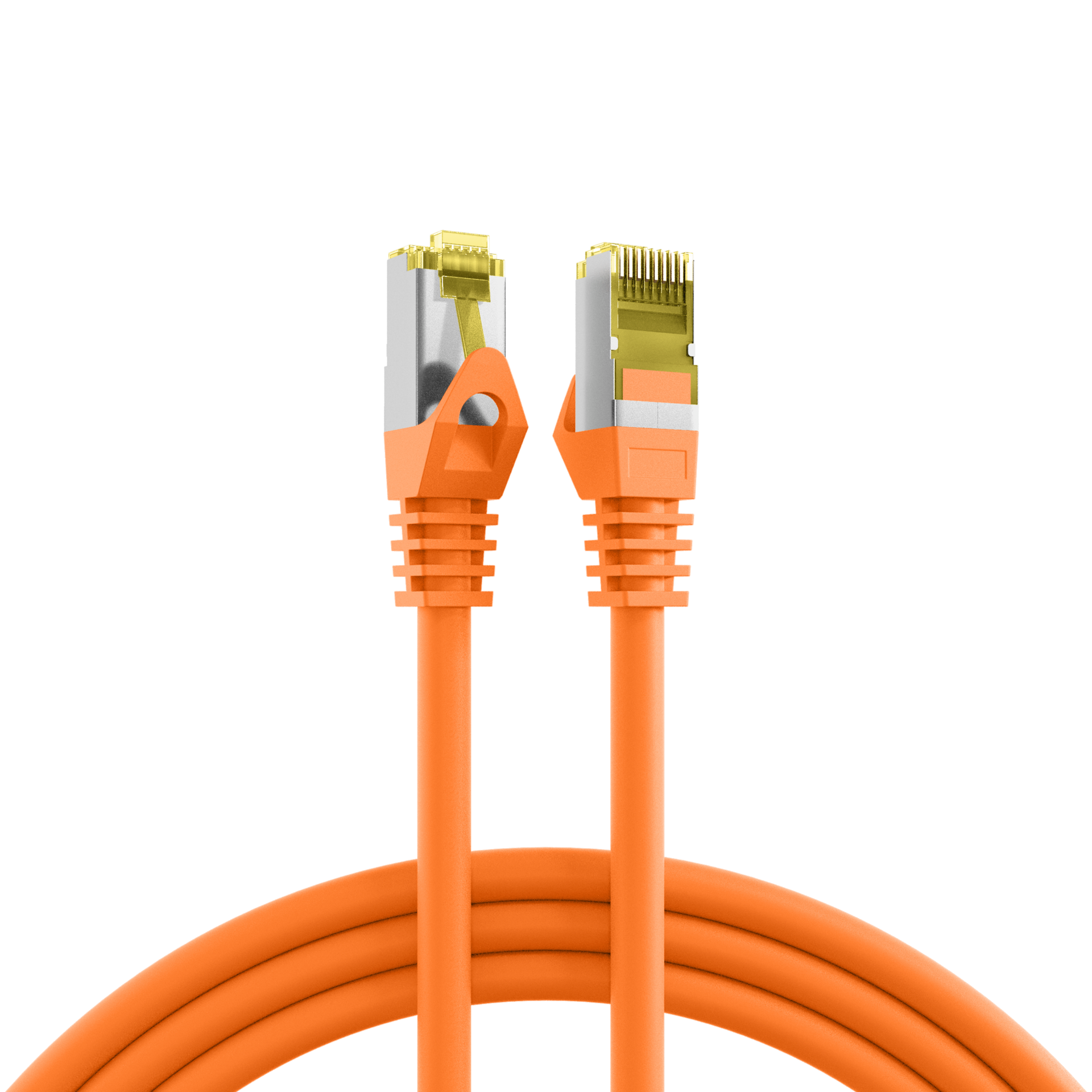 RJ45 Patch Cord Cat.6A S/FTP LSZH Cat.7 raw cable orange 0,5m