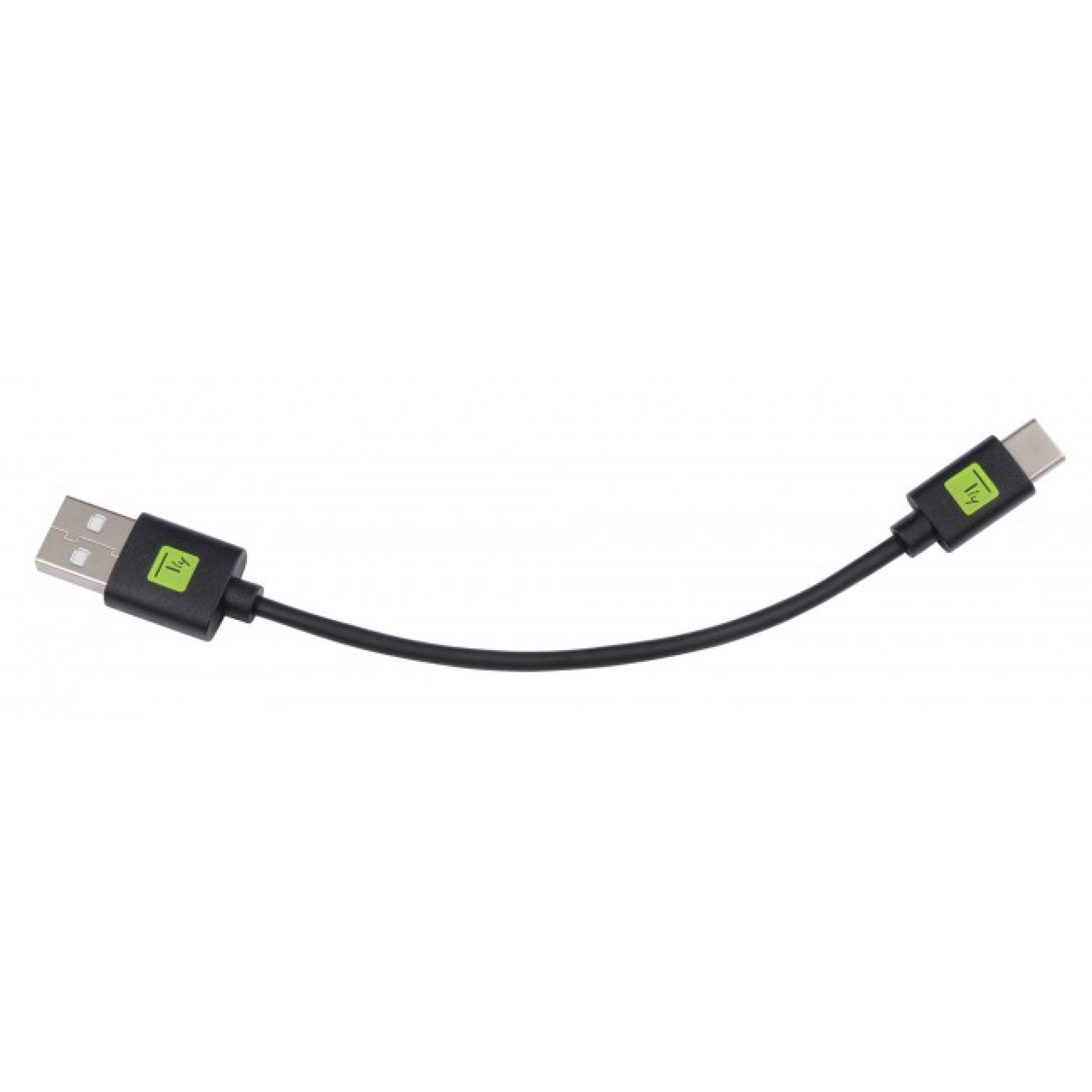 USB2.0 Kabel Stecker Typ-A - Stecker USB Typ-C black, 0,1 m
