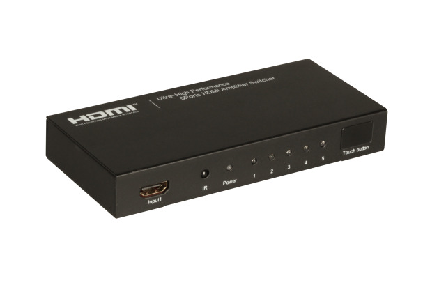 HDMI™ Switch 5-Port, inkl. FB,3D/1080p, HDCP, inkl. Netzteil