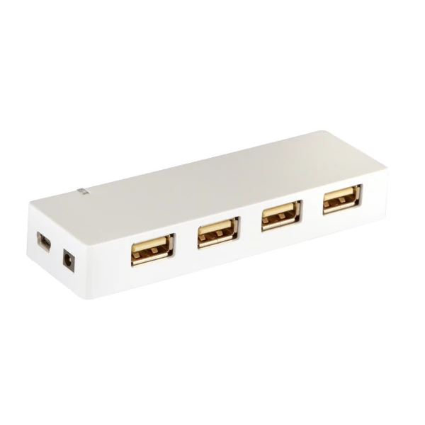 Hvid USB-hub fra EFB-Elektronik med fire USB-porte til nem udvidelse af slutapparater