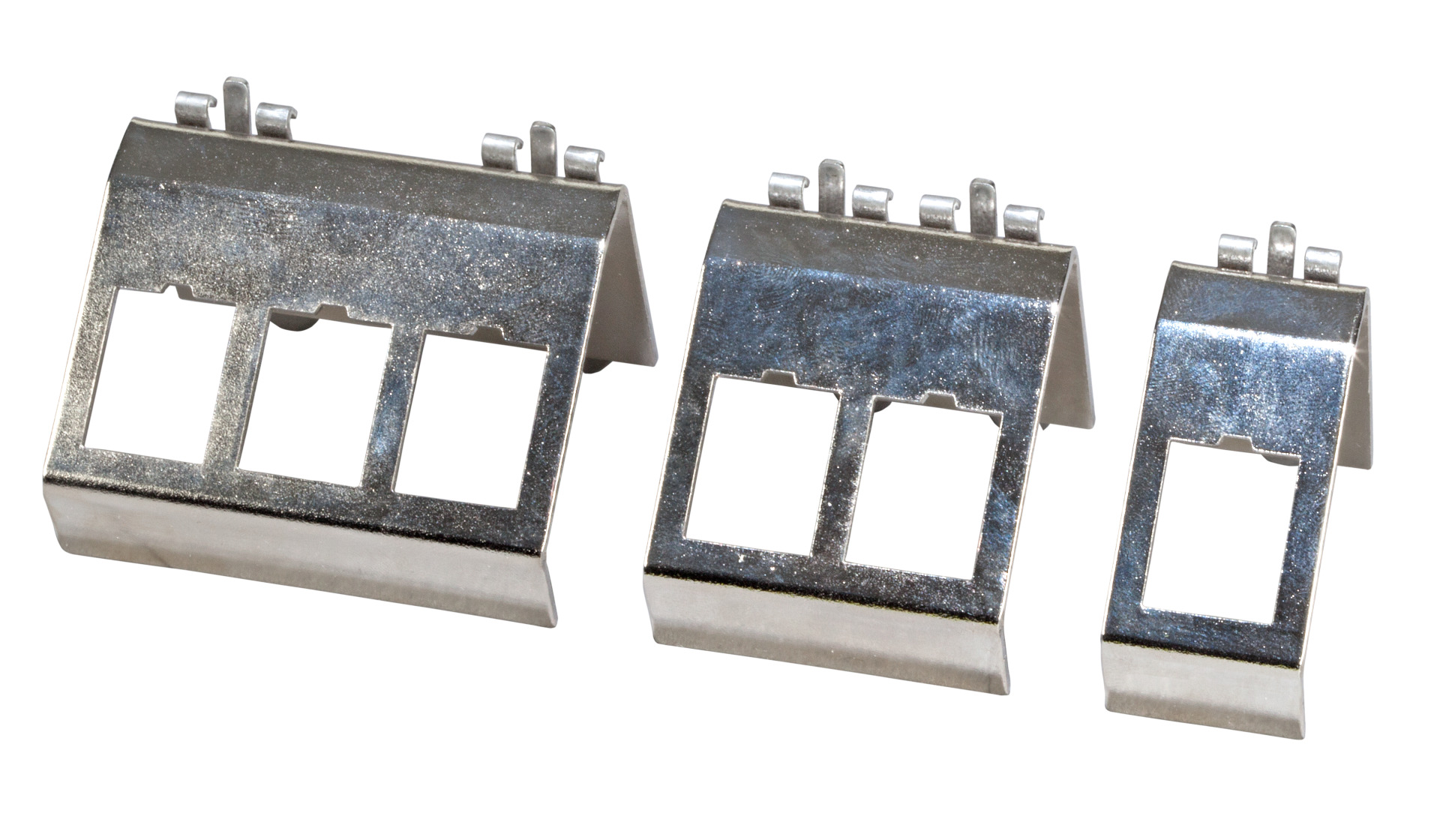 Keystone holder for DIN-Rail, Stainless Steel, for 2 x Keystone