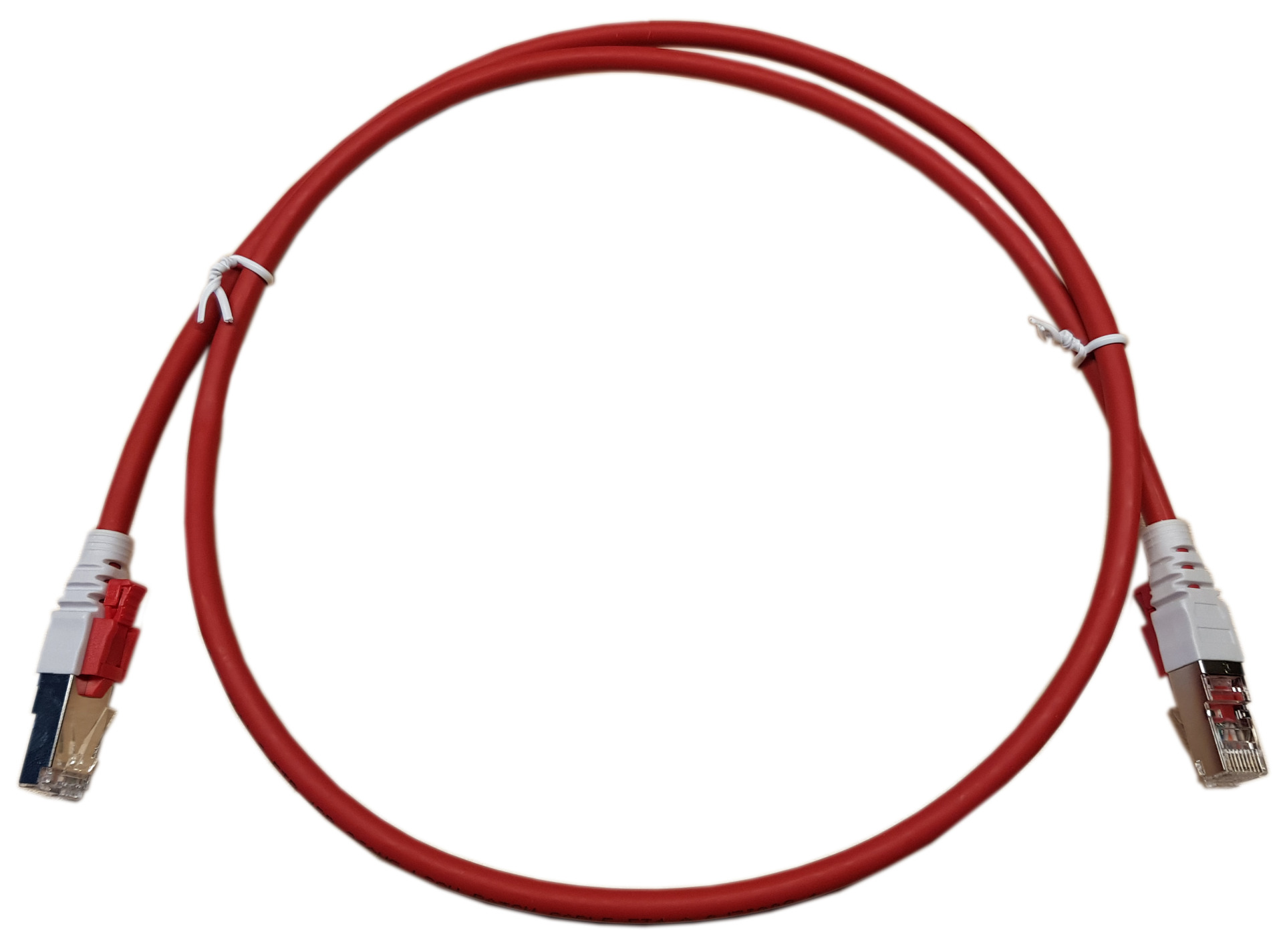 Patch Cable Cat.6A S/FTP LSZH Red lockable 1mtr.
