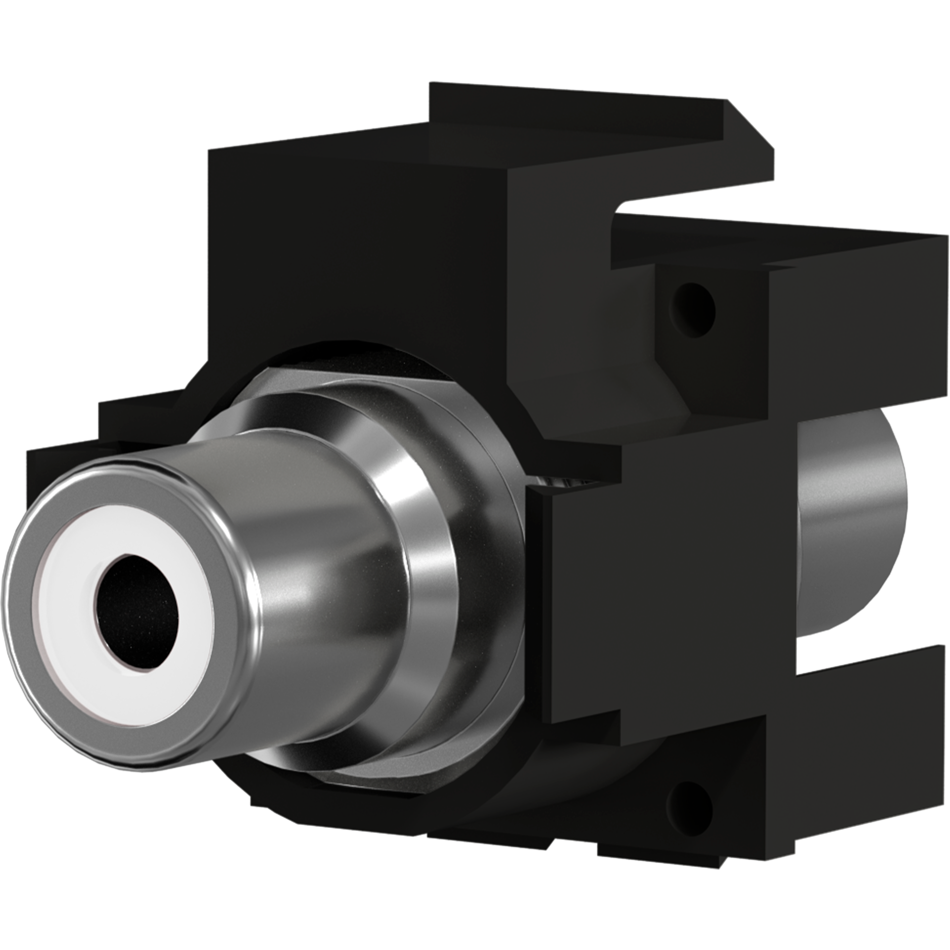 Keystone Einbauadapter Cinch schwarz,,weißer Ring