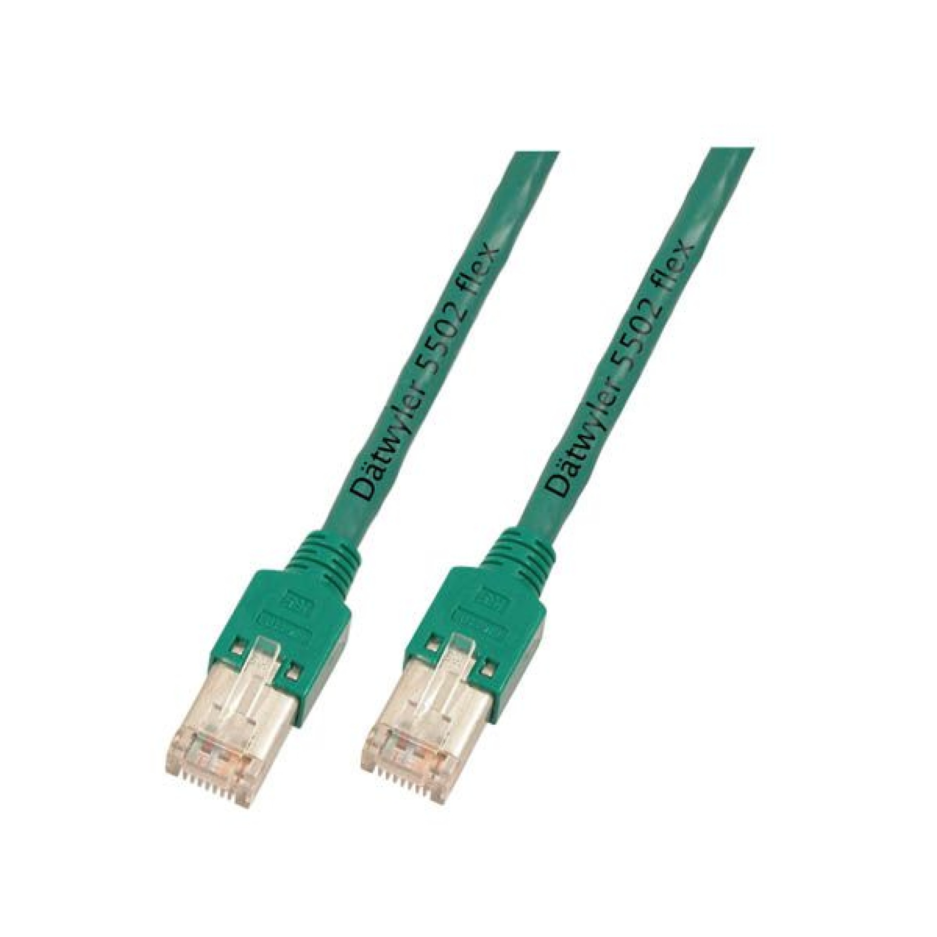 RJ45 Patch cable S/UTP, Cat.5e, TM11, Dätwyler CU 5502 PVC, 0,5m, green
