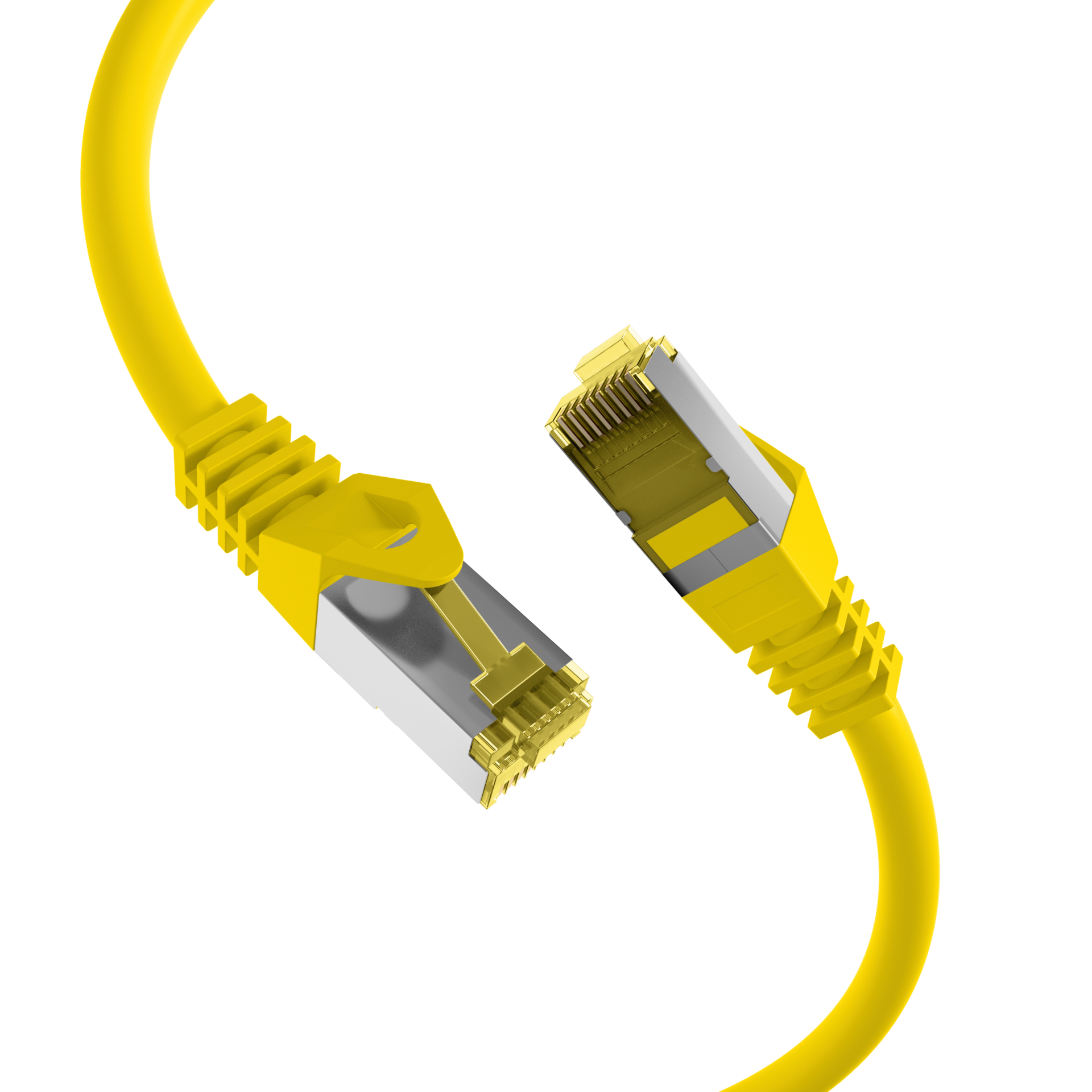 RJ45 Patch Cord Cat.6A S/FTP LSZH Cat.7 raw cable yellow 1m