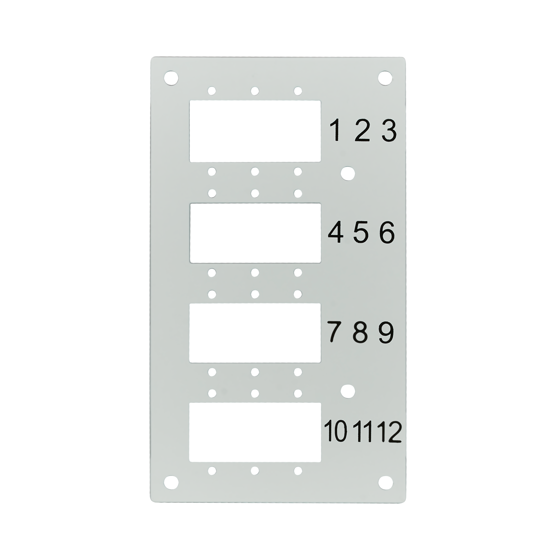 Front plate for12 x SC-S, LC-D, E2000® with Ø1,7mm screw holes