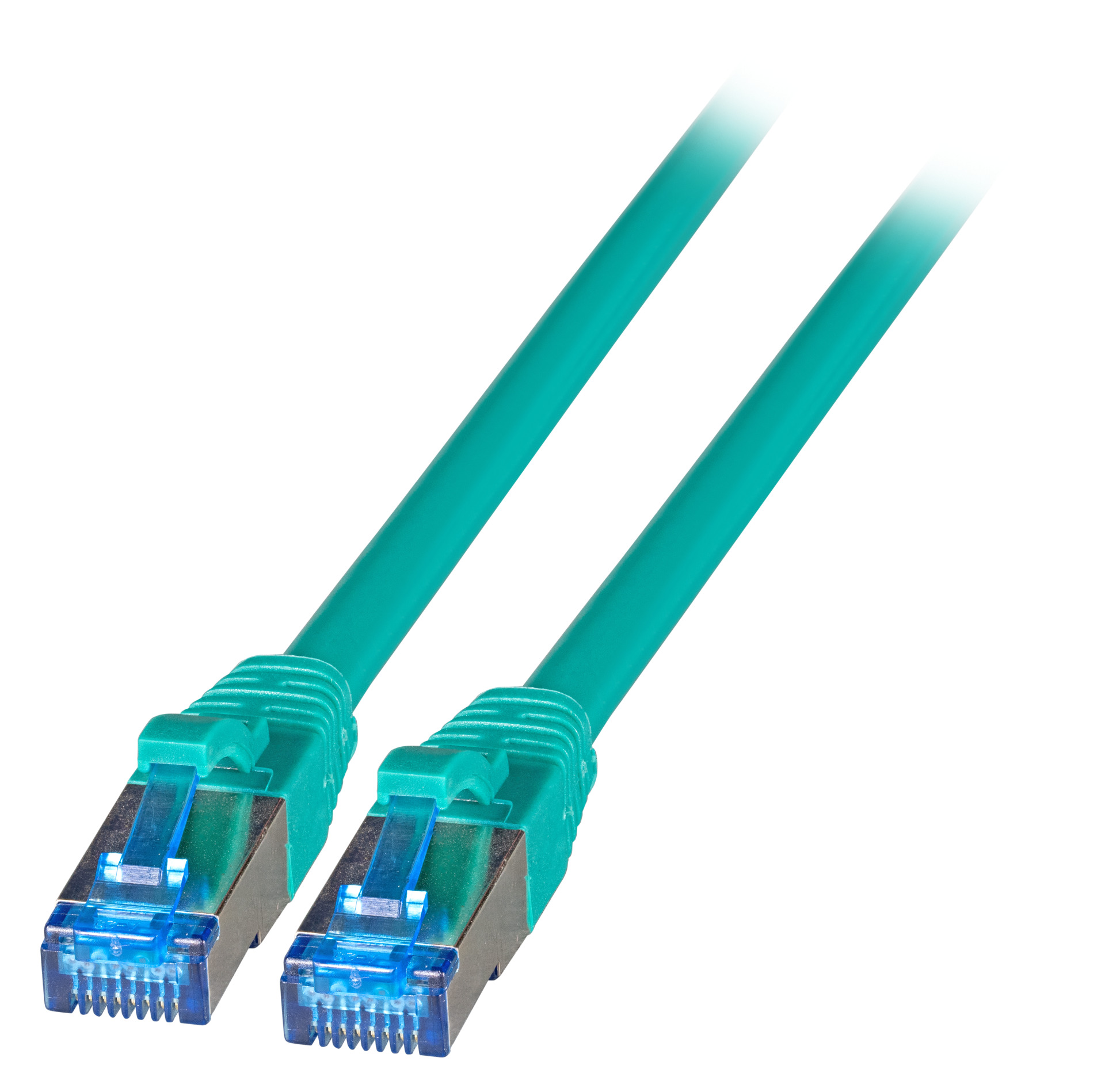 RJ45 Patch cable S/FTP, Cat.6A, Cat.7 Raw cable TPE superflex, 0,15m, green