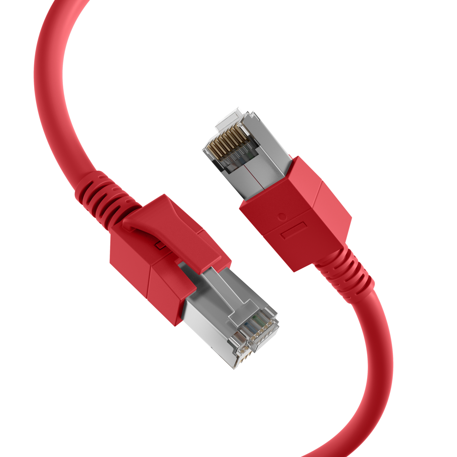 RJ45 Patch Cord Cat.6A S/FTP FRNC VC LED red 10m