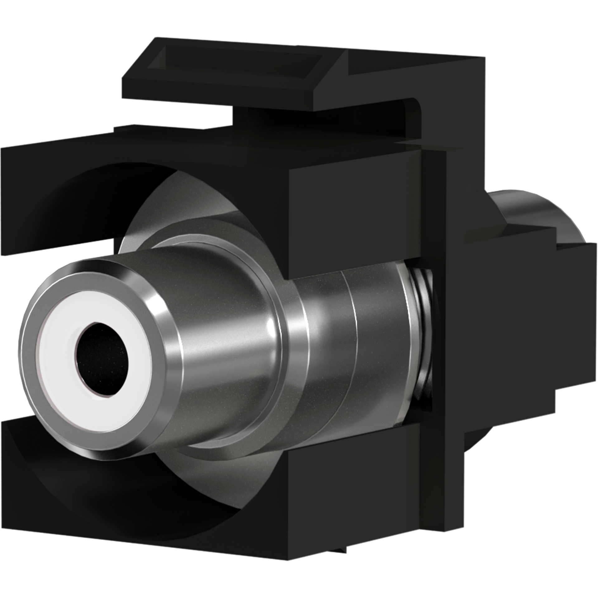 Keystone Einbauadapter Cinch schwarz,,weißer Ring