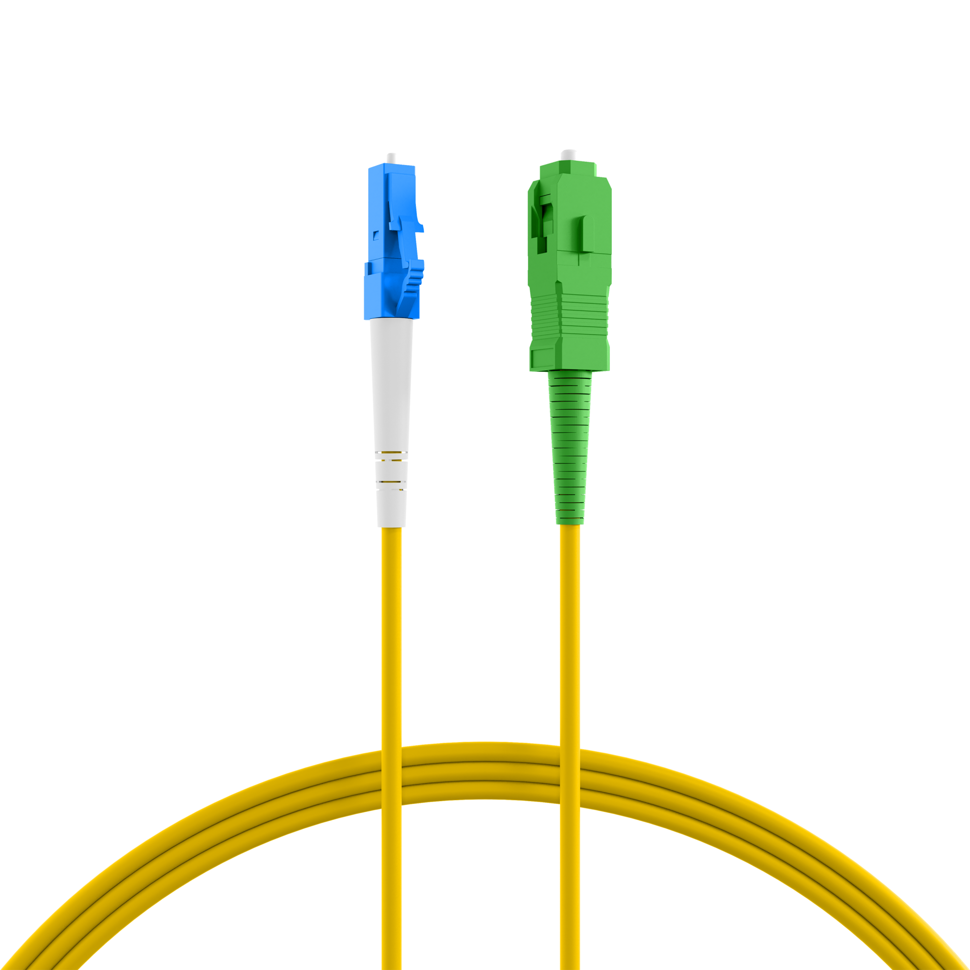 Simplex patch cable LC-SC/APC OS2 G657A2 10m LSZH 2mm yellow