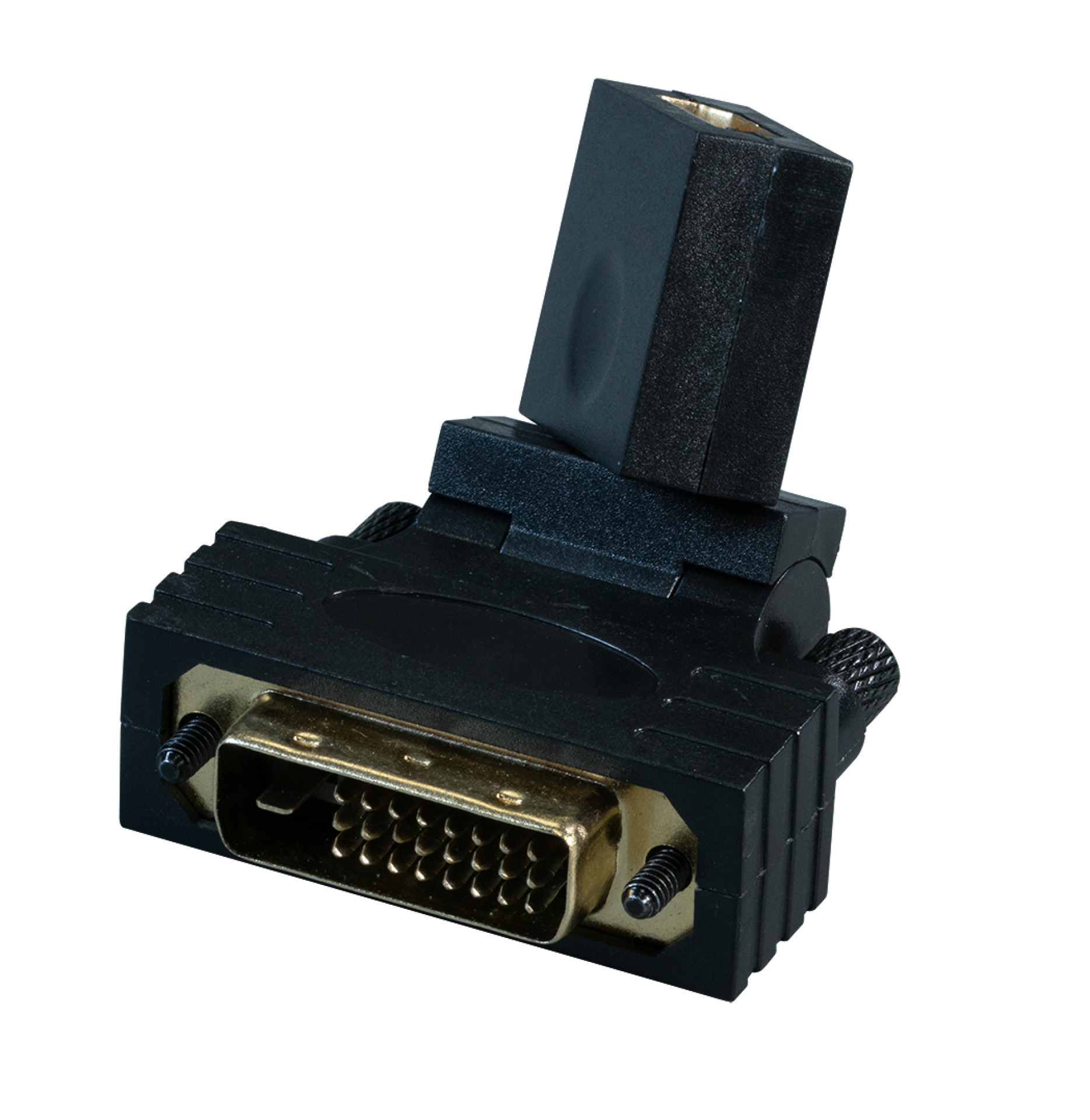 HDMI™-DVI Adapter, HDMI™-A to DVI-D 24+1, F-M, 180° swivelling, black