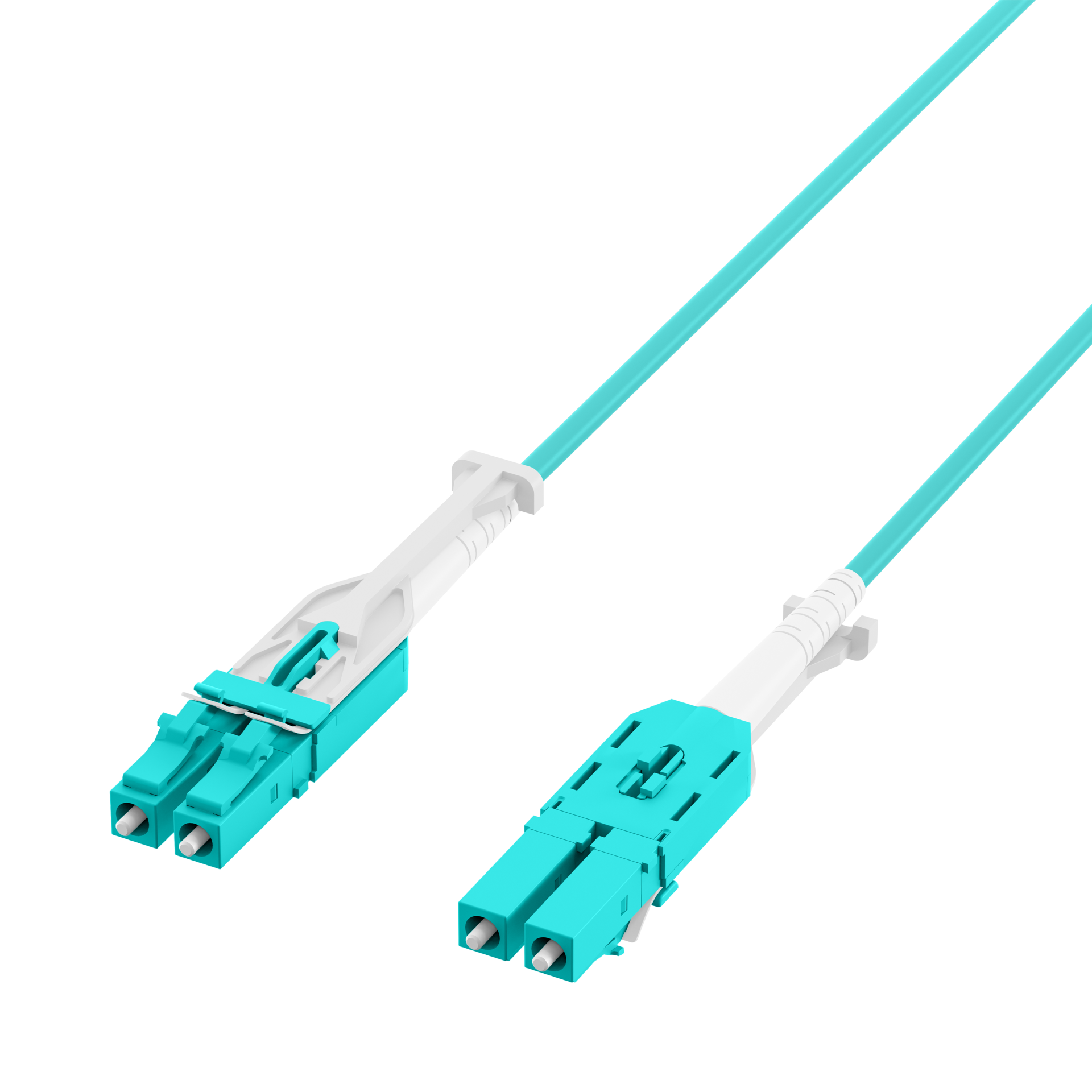 Duplex Patchcable Push/Pull LC-LC OM3 3m LSZH 3mm aqua