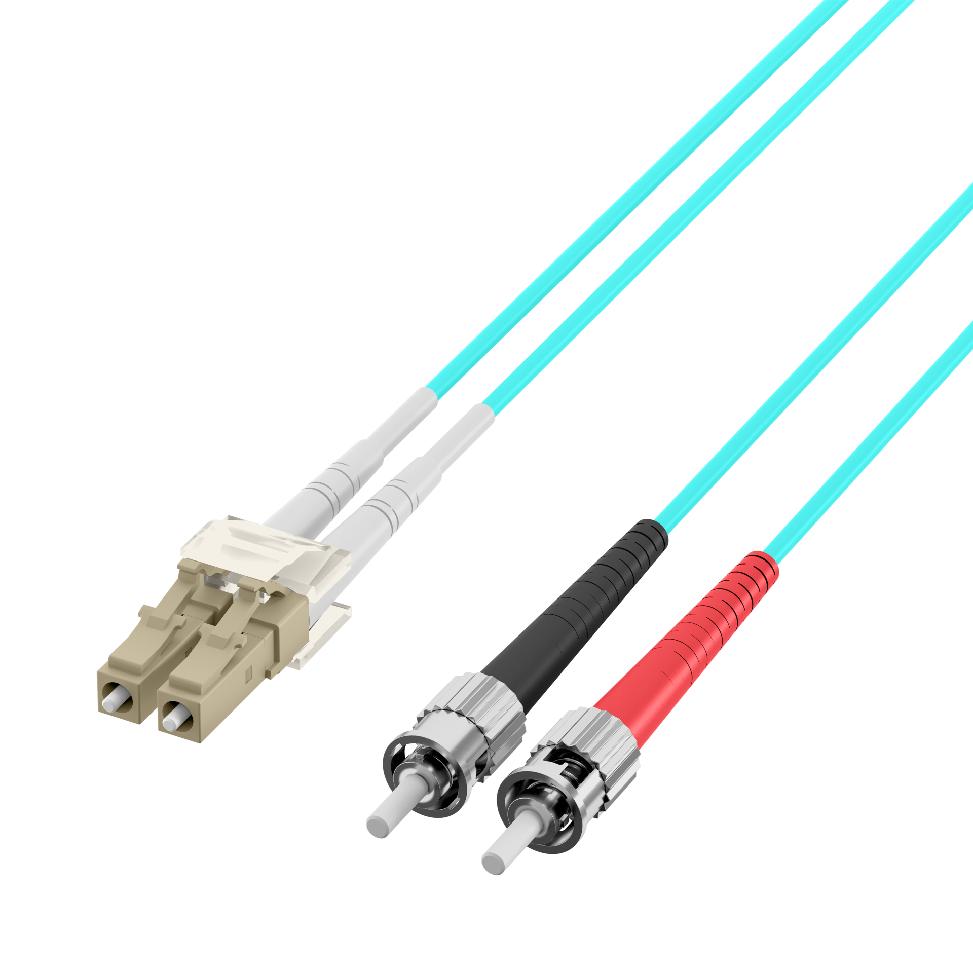 Duplex Patchcable LC-ST OM3 7,5m LSZH 2mm aqua