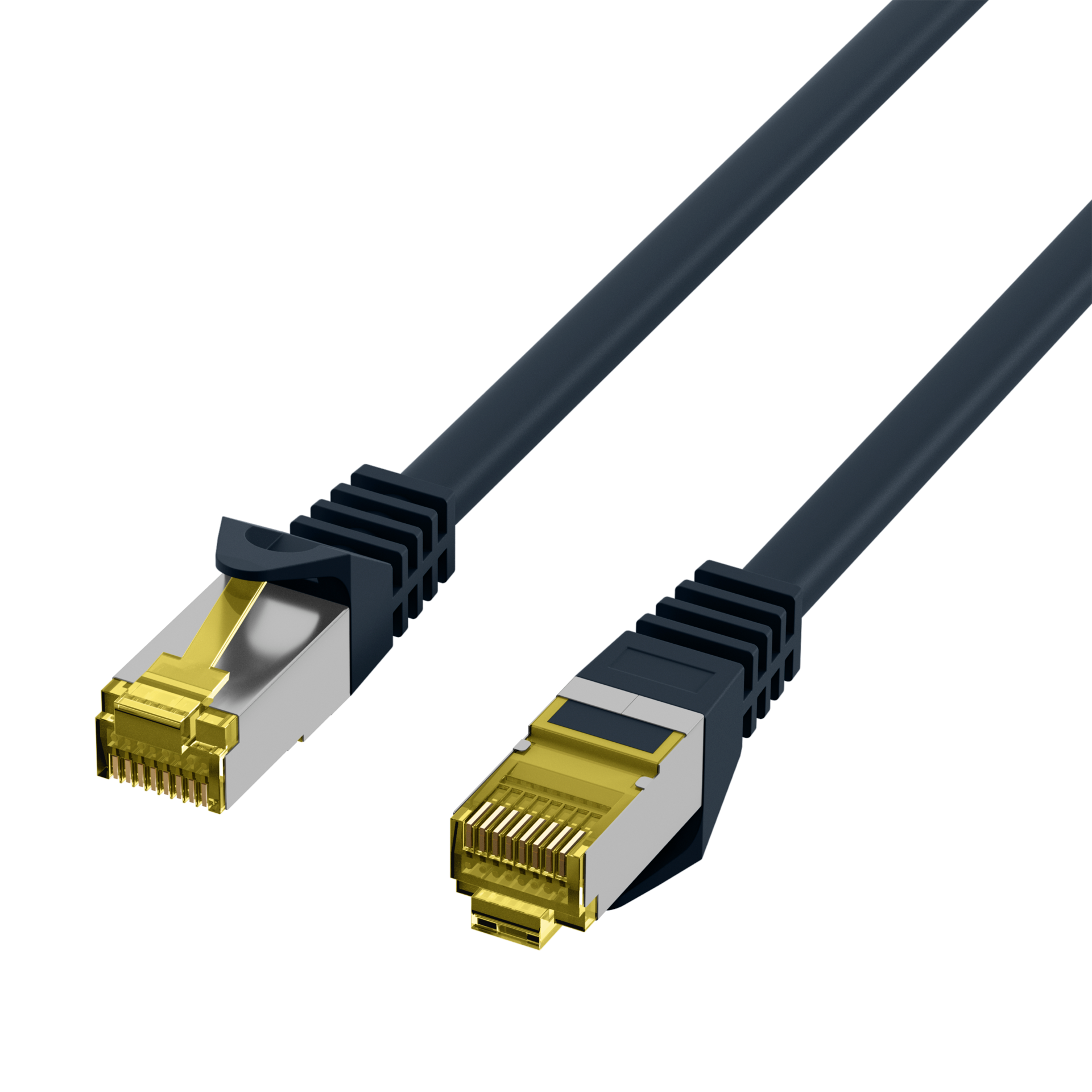 RJ45 Patch Cord Cat.6A S/FTP LSZH Cat.7 raw cable black 5m