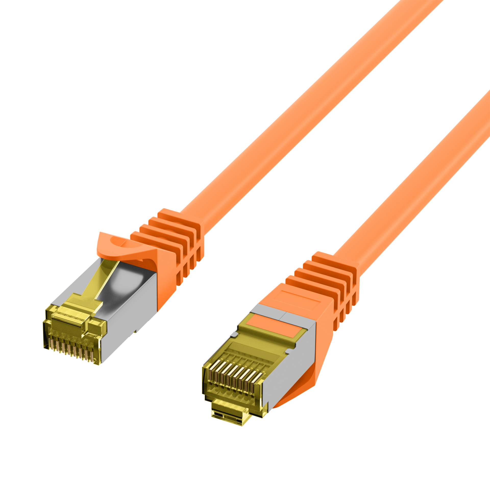 RJ45 Patch Cord Cat.6A S/FTP LSZH Cat.7 raw cable orange 0,25m