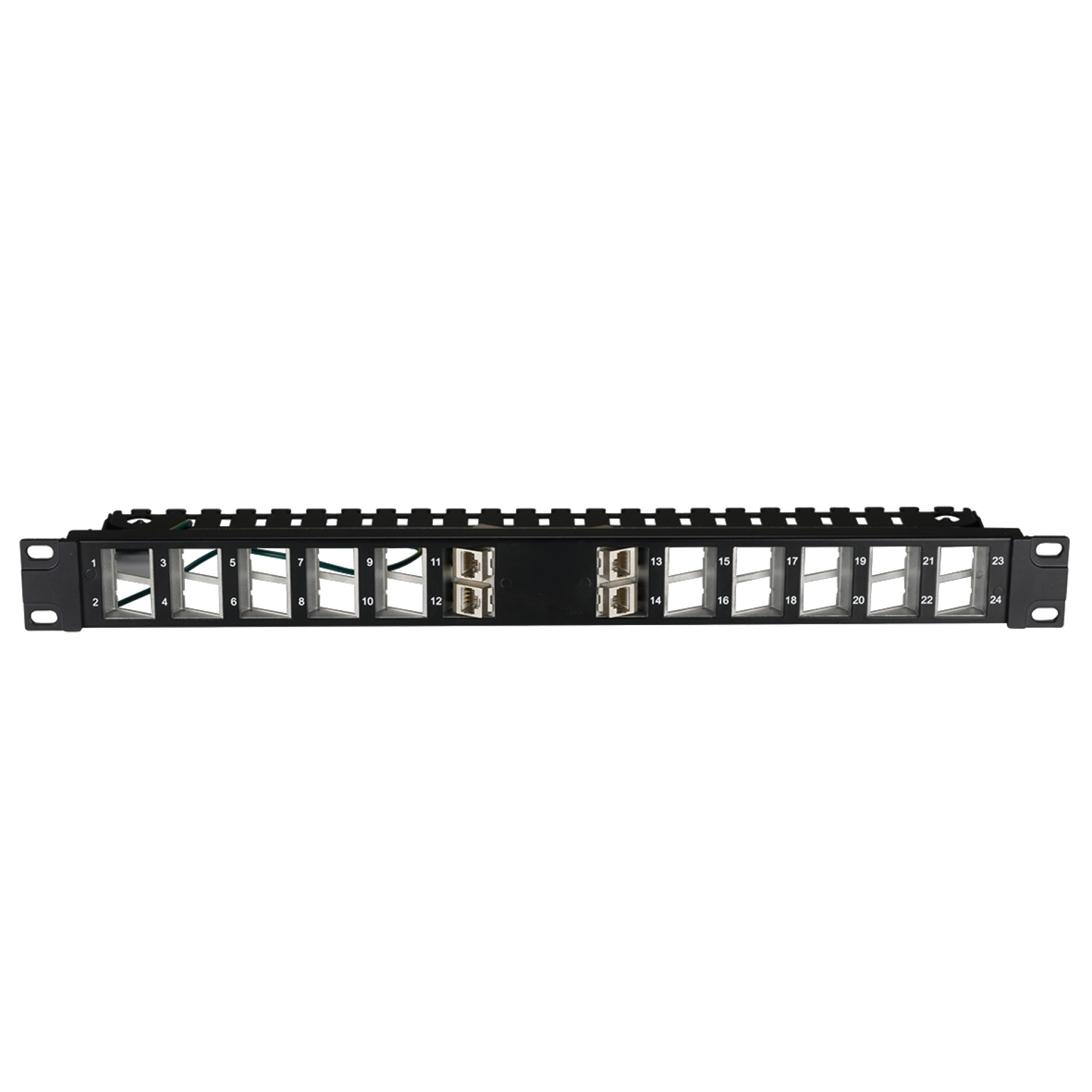 Distribution Panel 19" 1U, 24-Port slanted outlet, black RAL9005