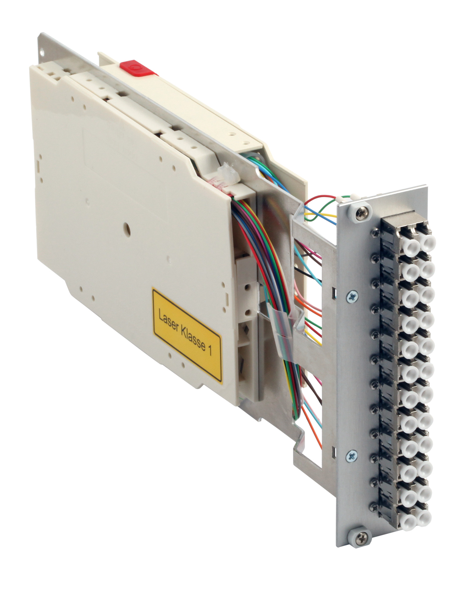 Plug-in Module 3U/7DU, 50/125µ OM2, 6x LC Duplex metal
