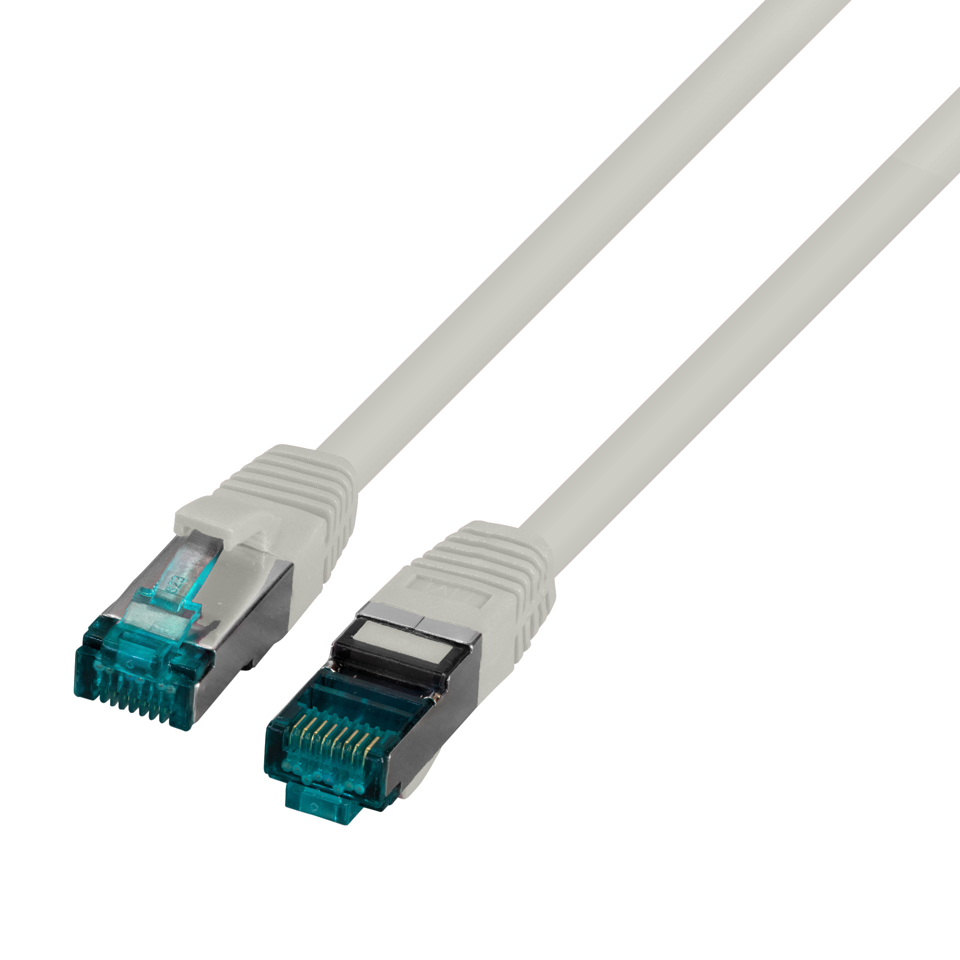 RJ45 Patch cable S/FTP, Cat.6A, LSZH, 0.15m, grey
