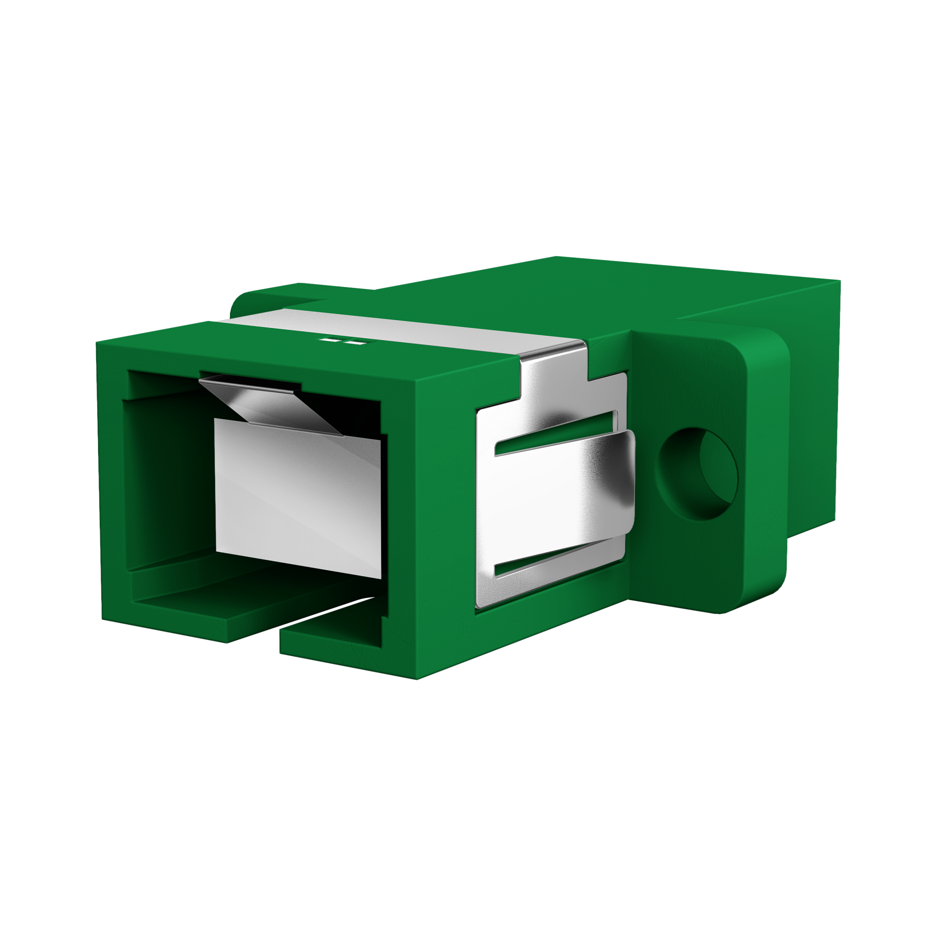 Adapter  SC/APC Simplex OS2 green with shutter