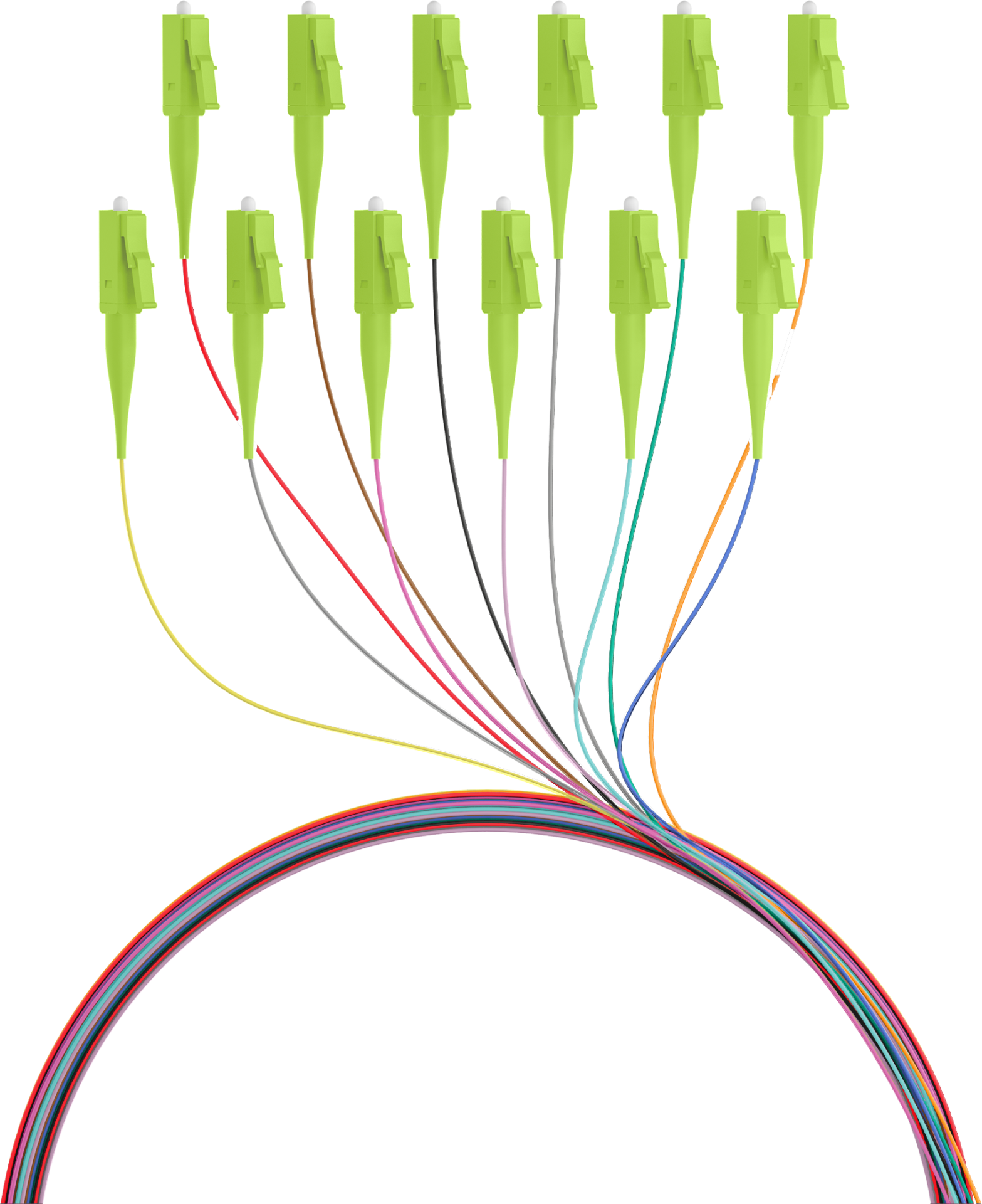 Fiber Pigtail LC OM5 -colored set 2m - 12 pieces