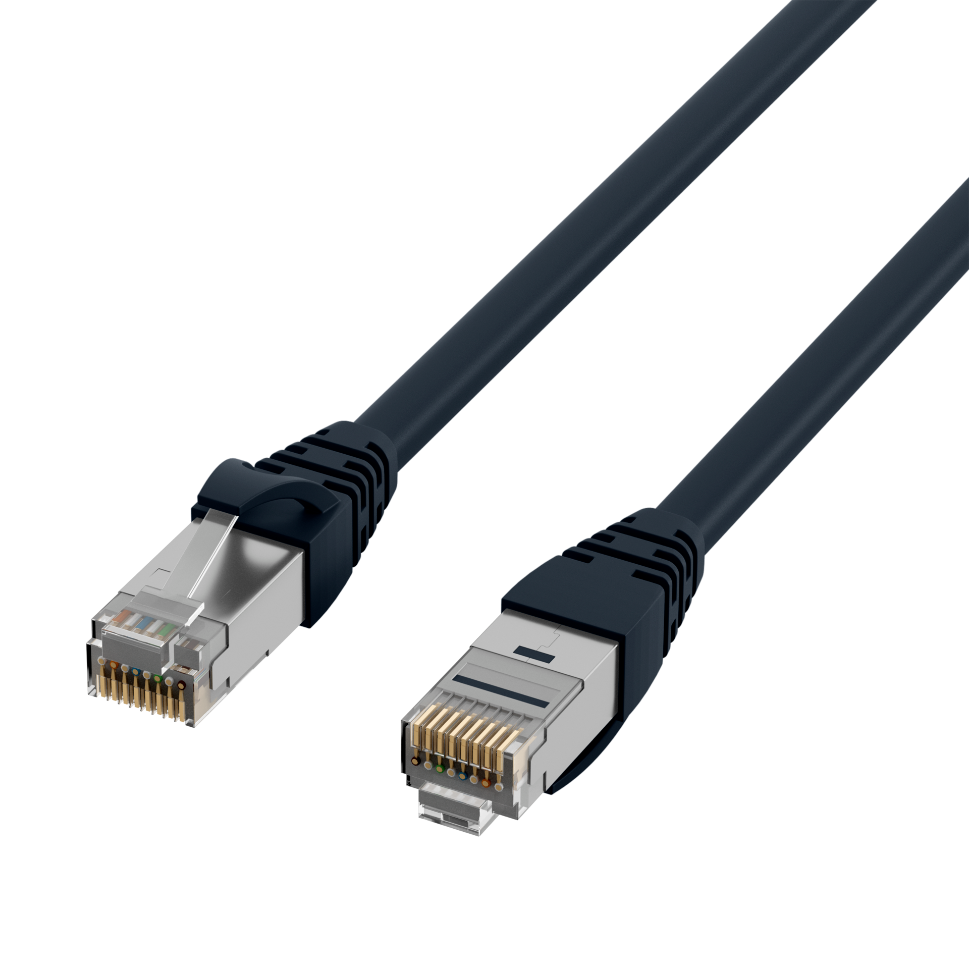 RJ45 Patch Cord Cat.6A S/FTP TPE black 15m